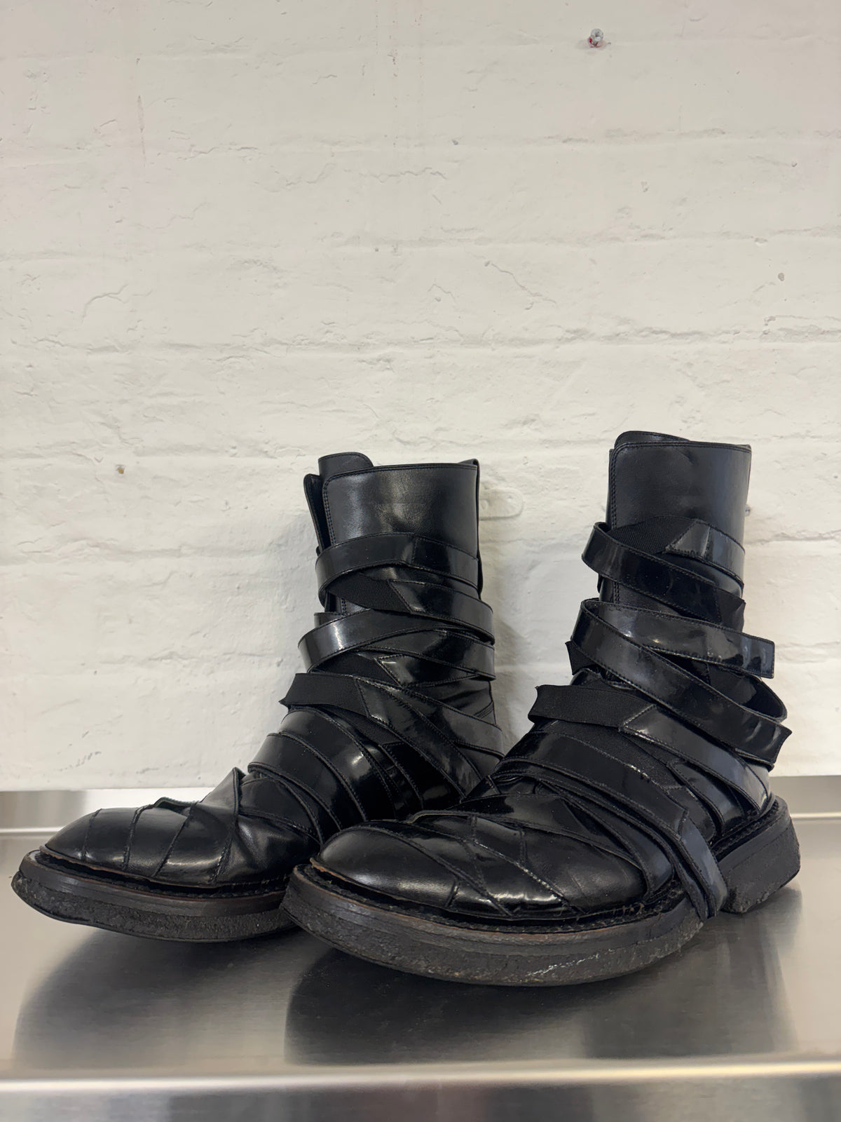 Dior Homme AW08 “Lumière du Nord” Patent Bandage Boots