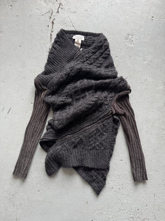martin margiela twisted zipper knit