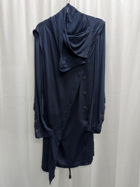 Ann Demeulemeester c. 2000 Double Layer Fencing Buttoned Lightweight Jacket