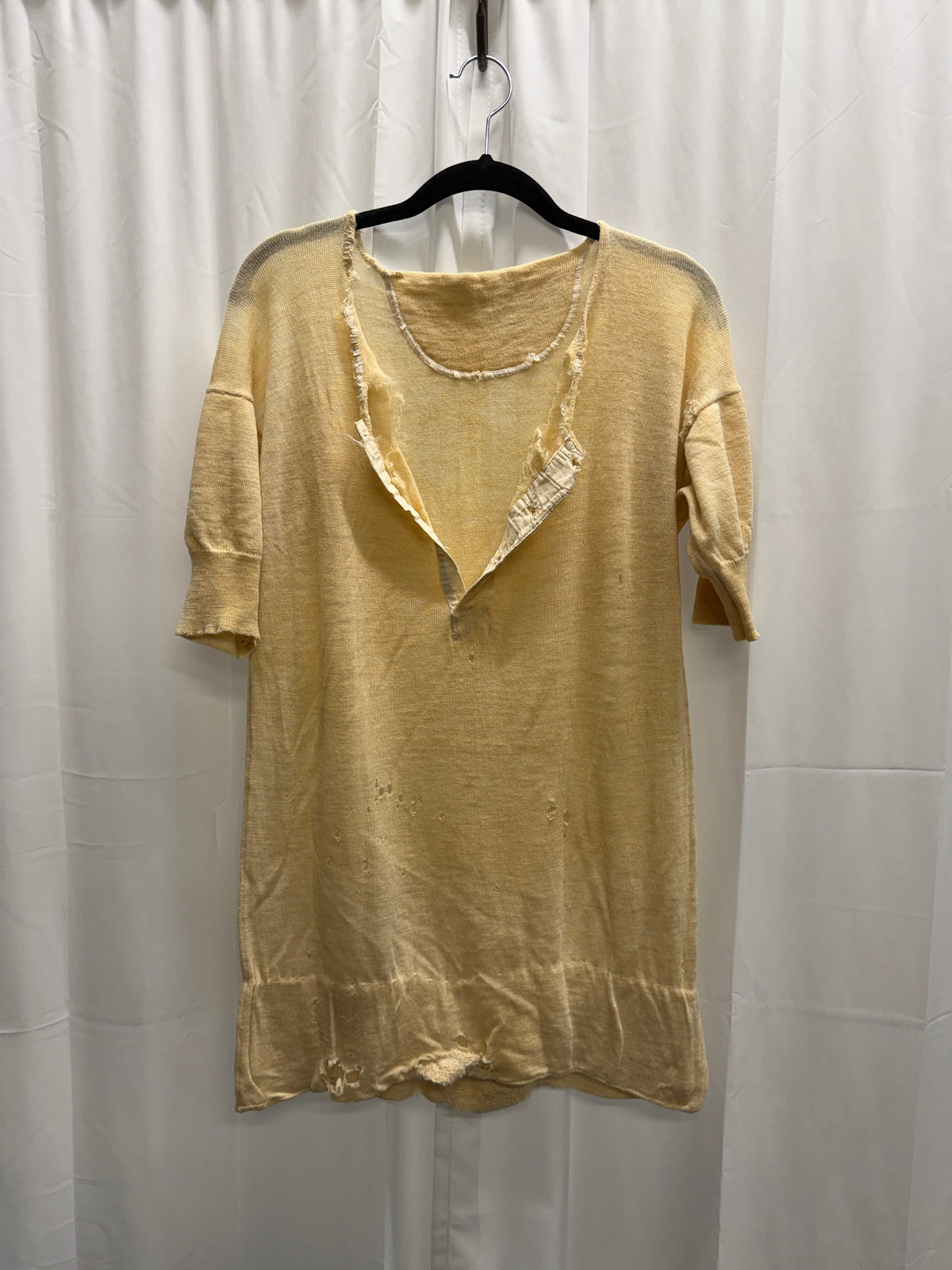 WW1 Era Lambswool Torn Henley Top (S/M)