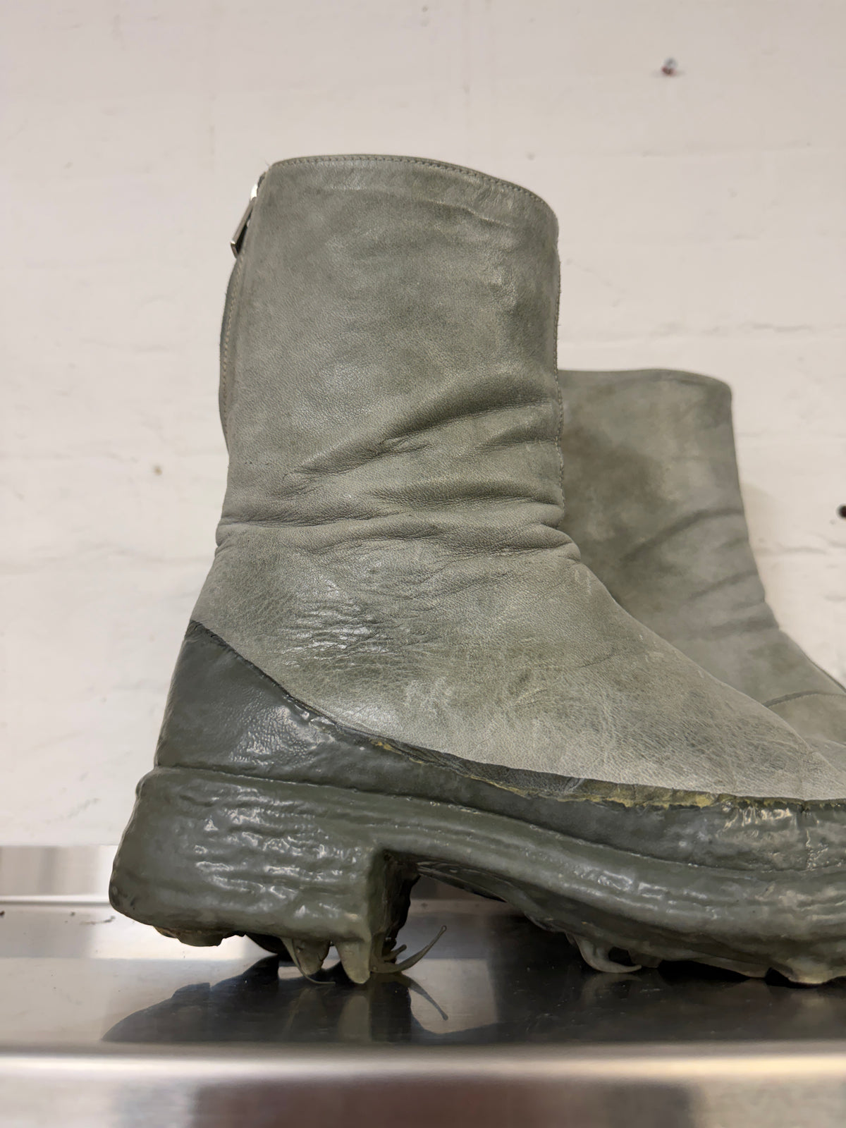 Carol Christian Poell Dripped Kangaroo Leather Tornado Boots (43)