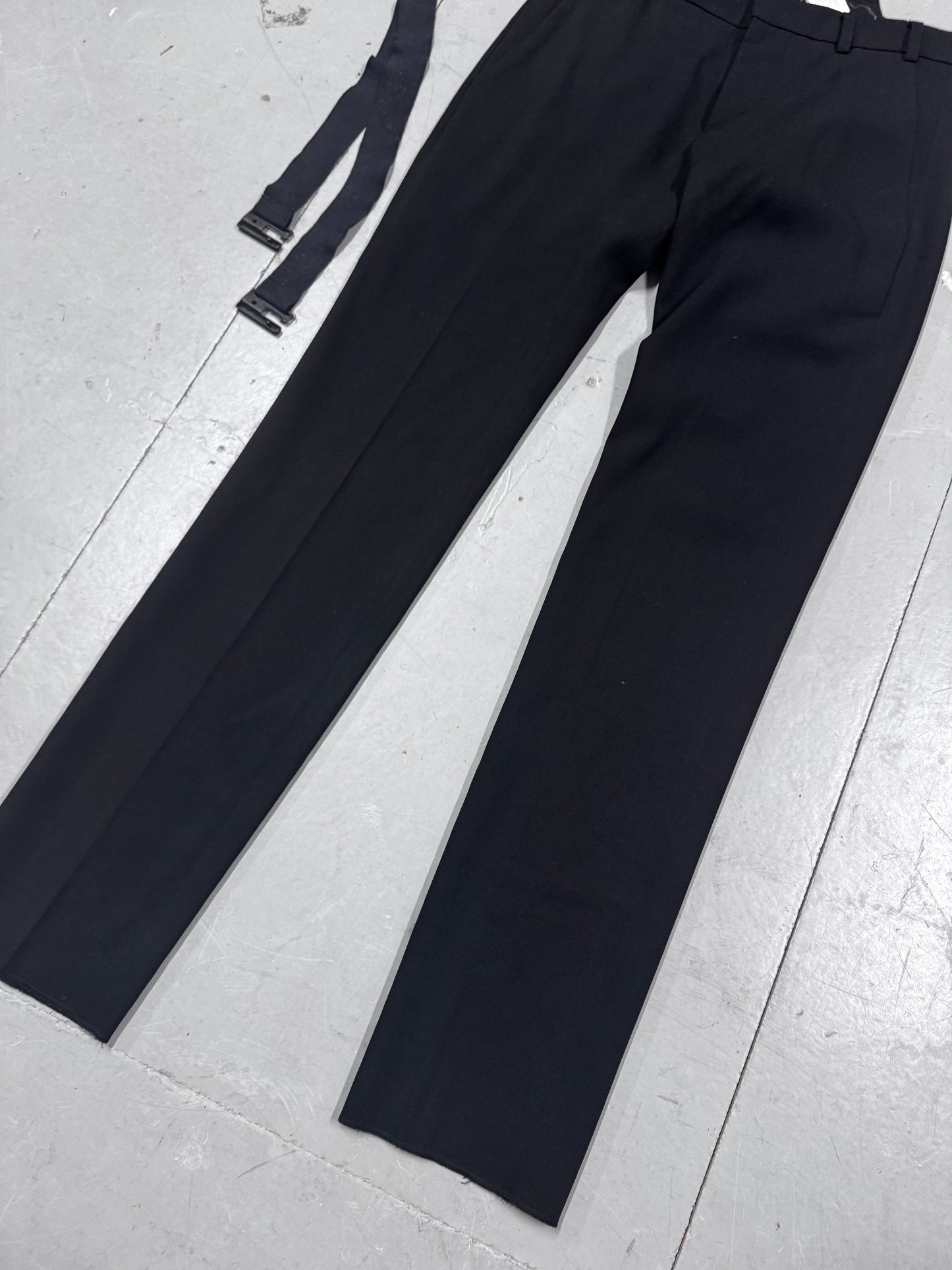 Gareth Pugh Leather Suspender Tailored Trousers