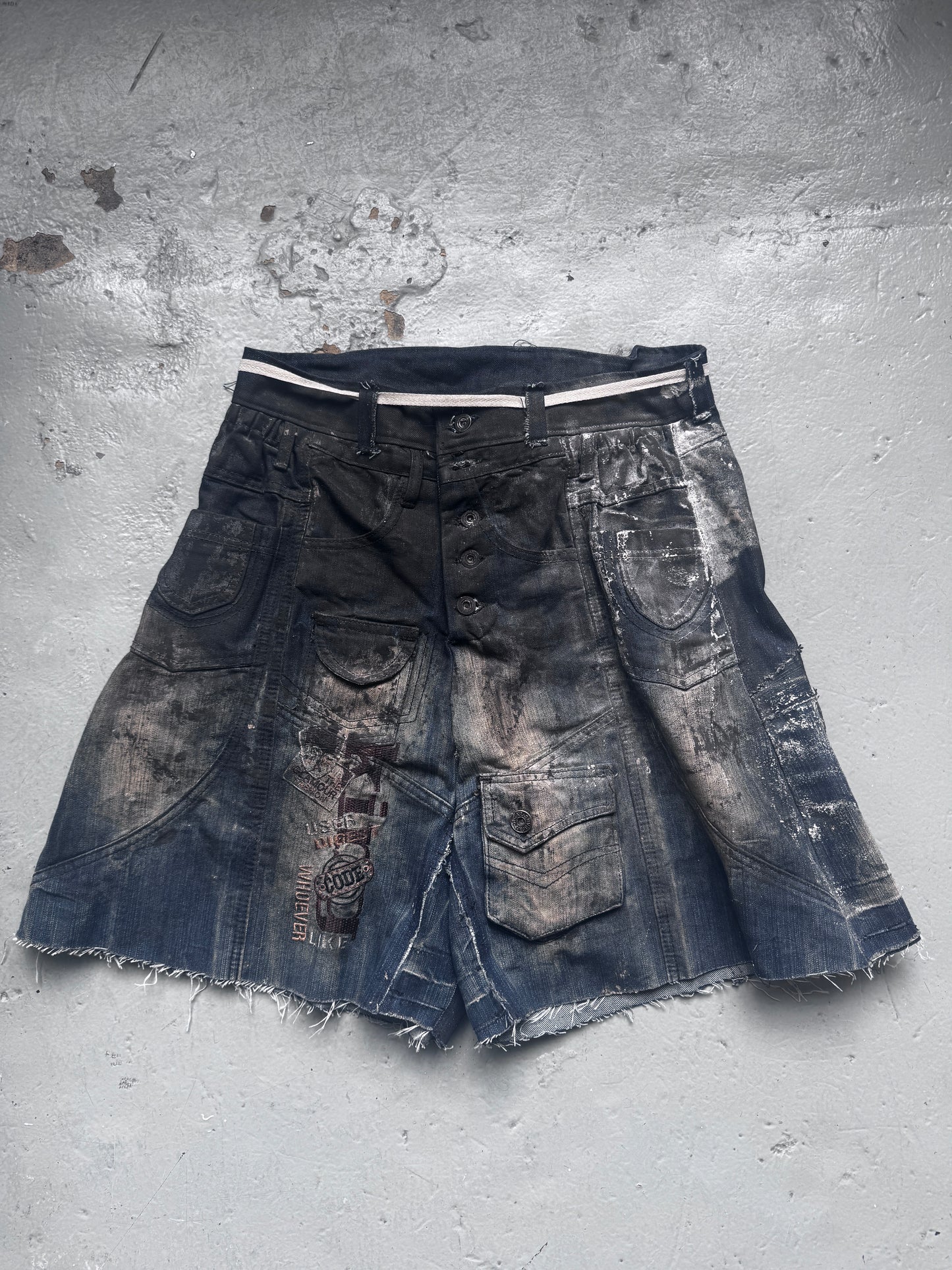 kai ghattaura coated denim shorts