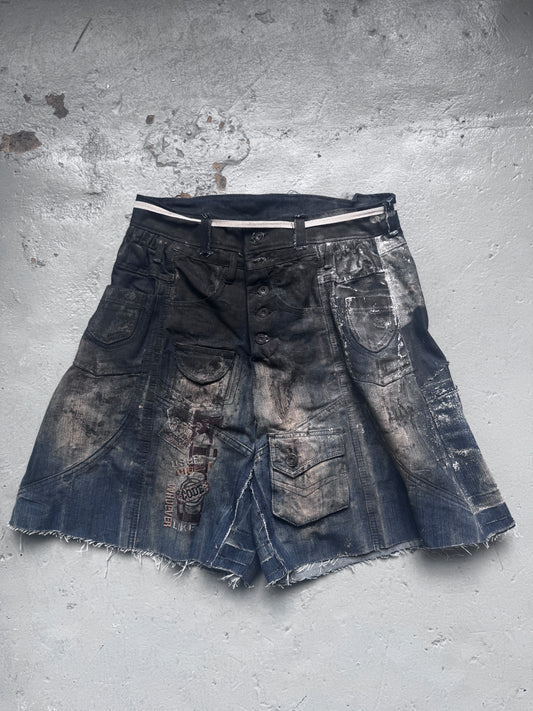 kai ghattaura coated denim shorts