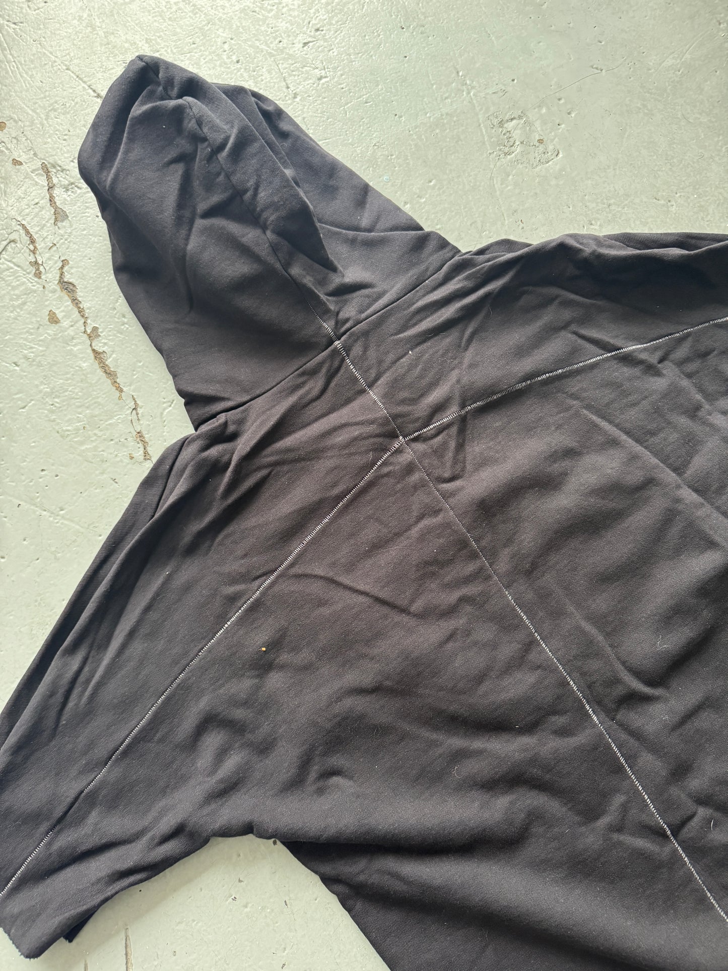 thom krom overlock layered short sleeve hoodie