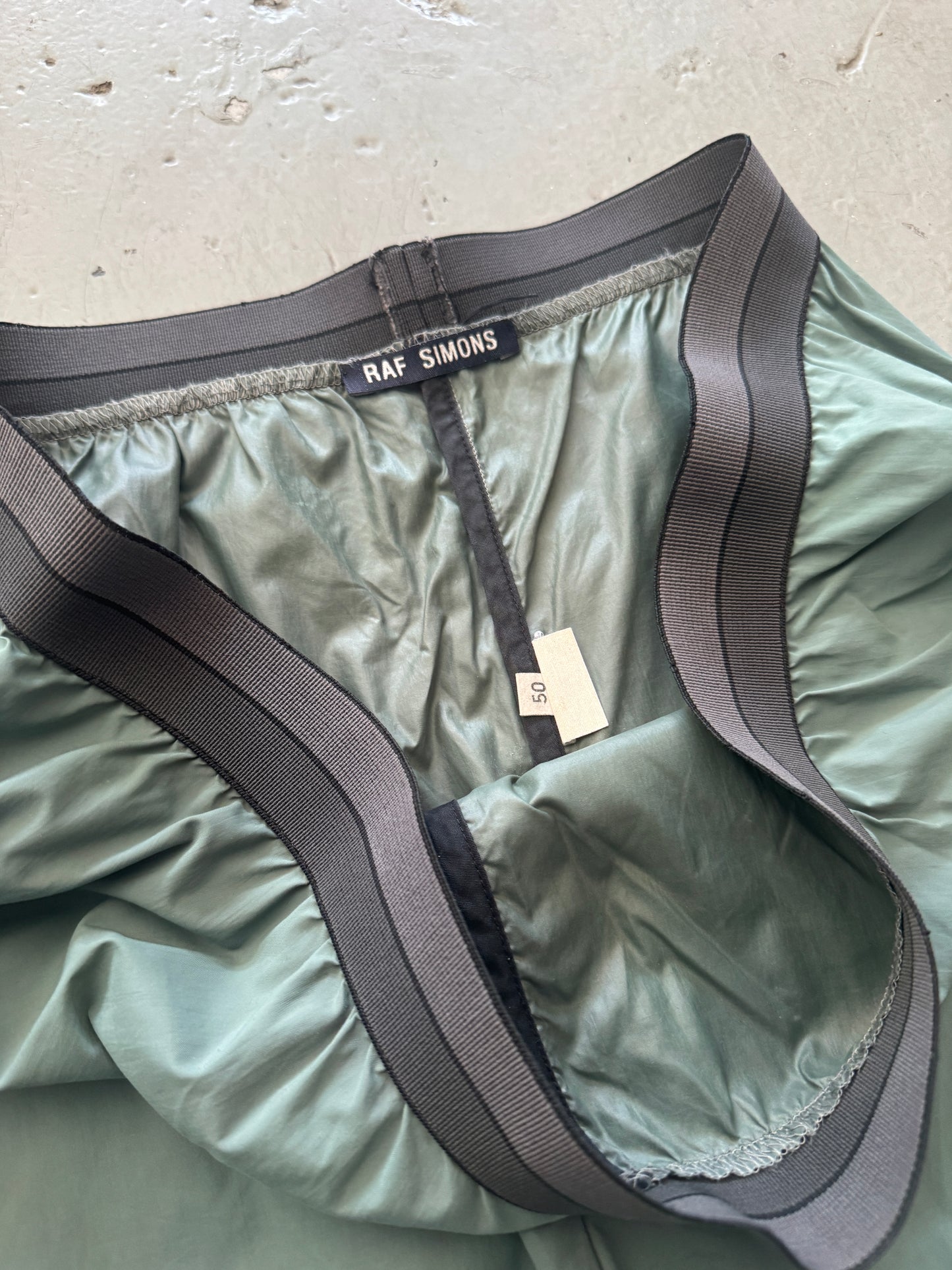 raf simons ss97 wide leg elastic trouser
