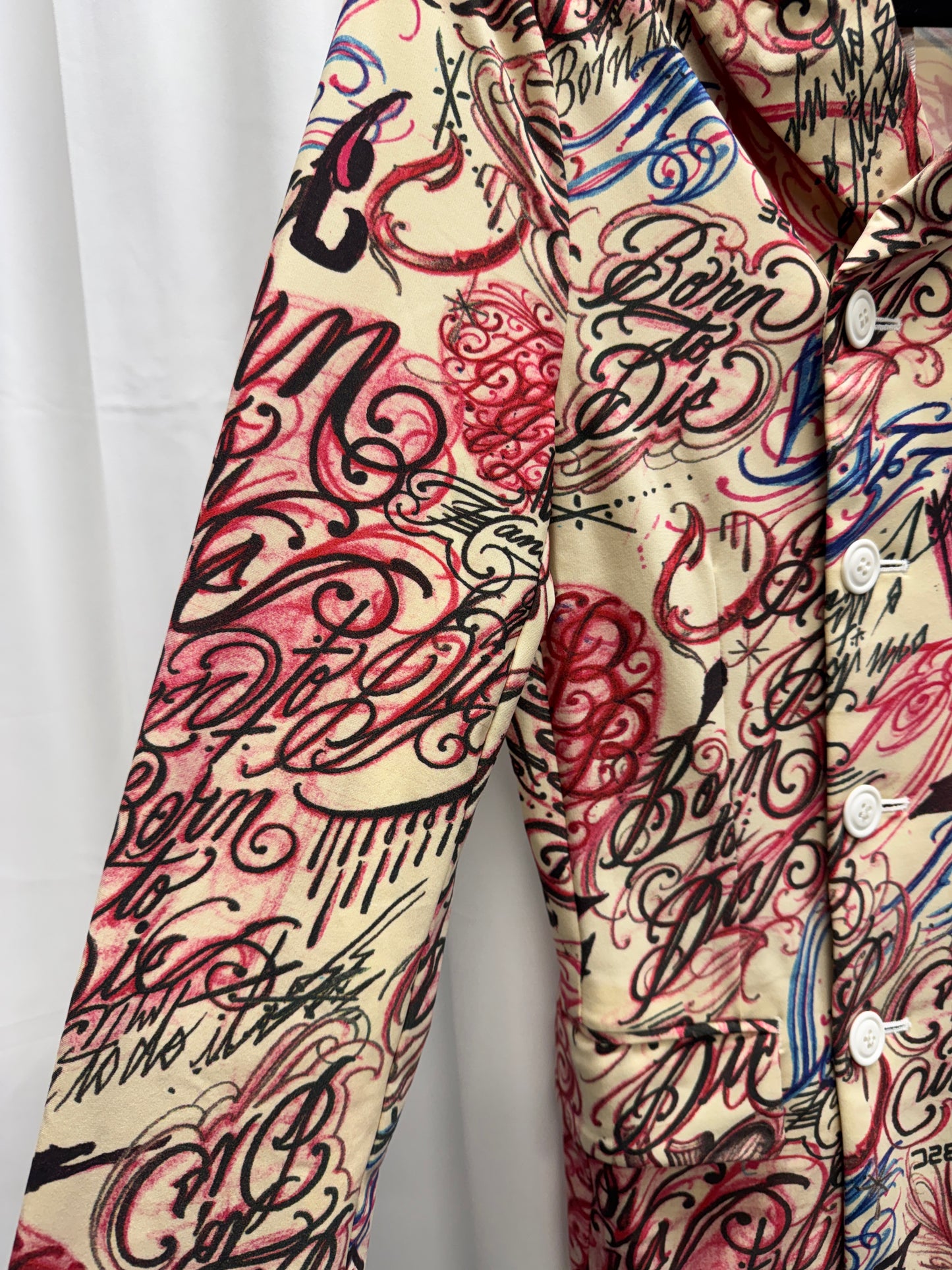 Comme Des Garcons Homme Plus AW15 Runway Born To Die Tattoo Stretch Blazer