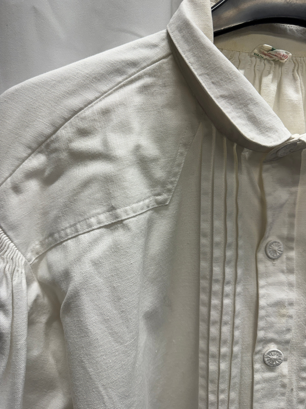 1930s Eastern European Folk Shirt — Intricate Pleated & Gathered Construction