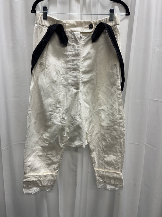 NostraSantissima Linen Contrast Suspender Drop Crotch Trouser