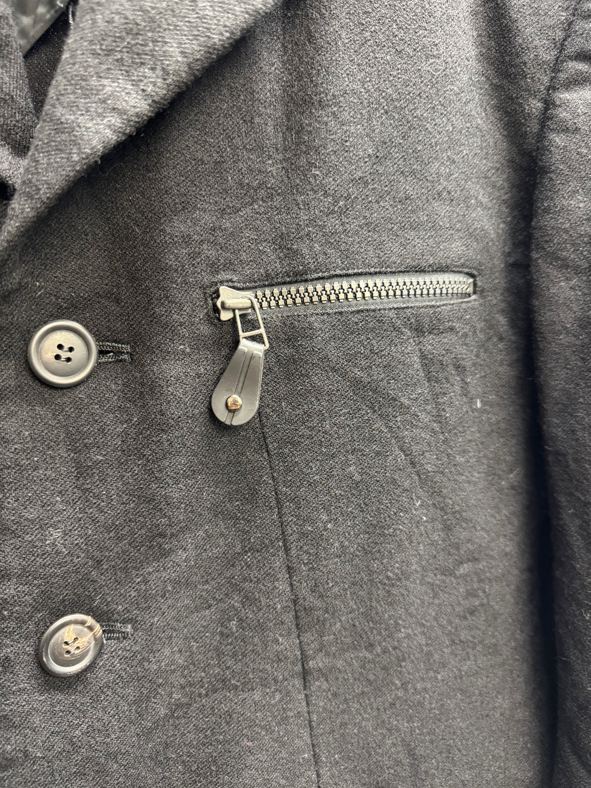 Issey Miyake Men 1990s Boxy Wool Zip Blazer
