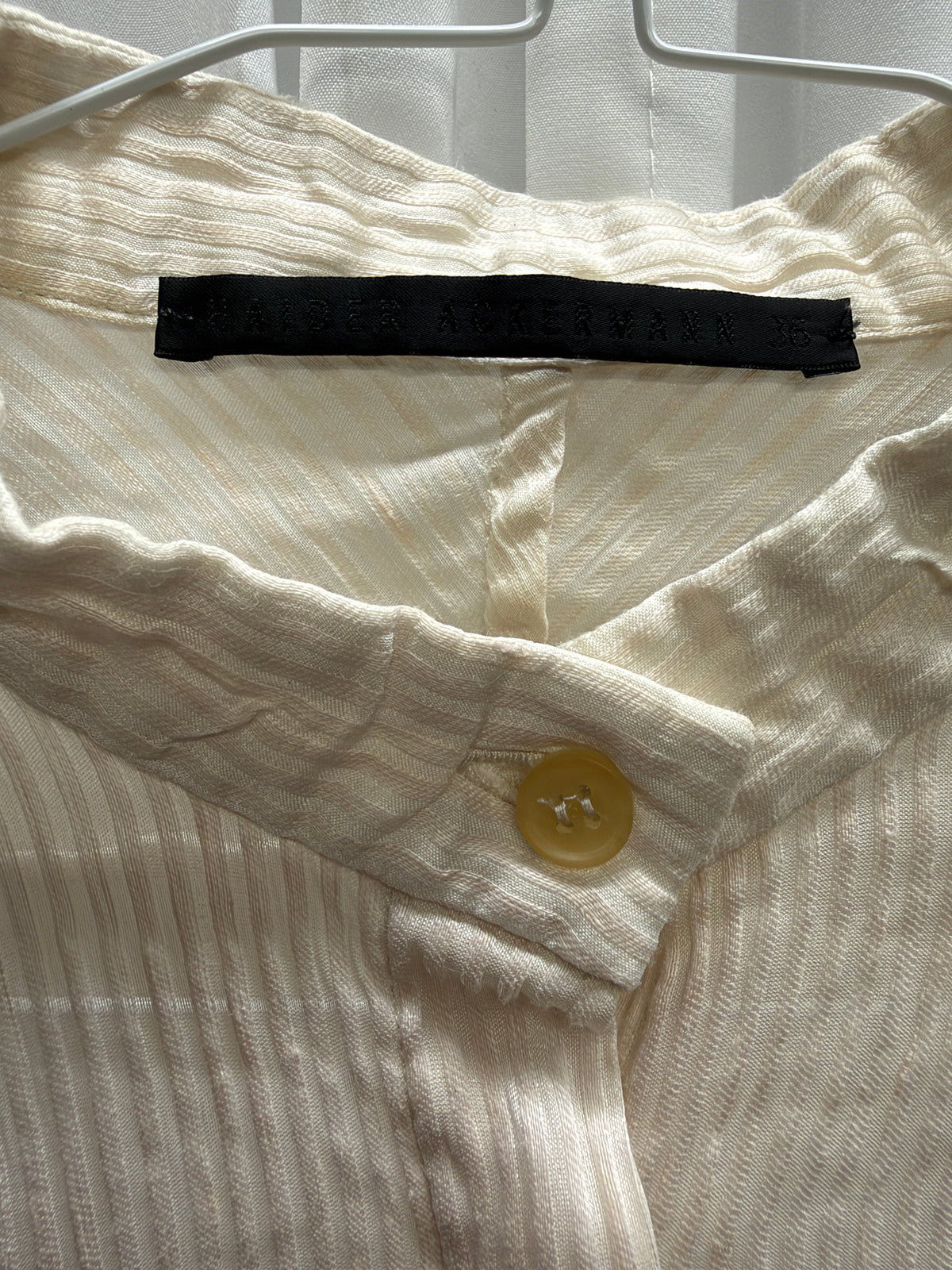 Haider Ackermann Early 2000s Pleated Silk-Blend Shirt (M)