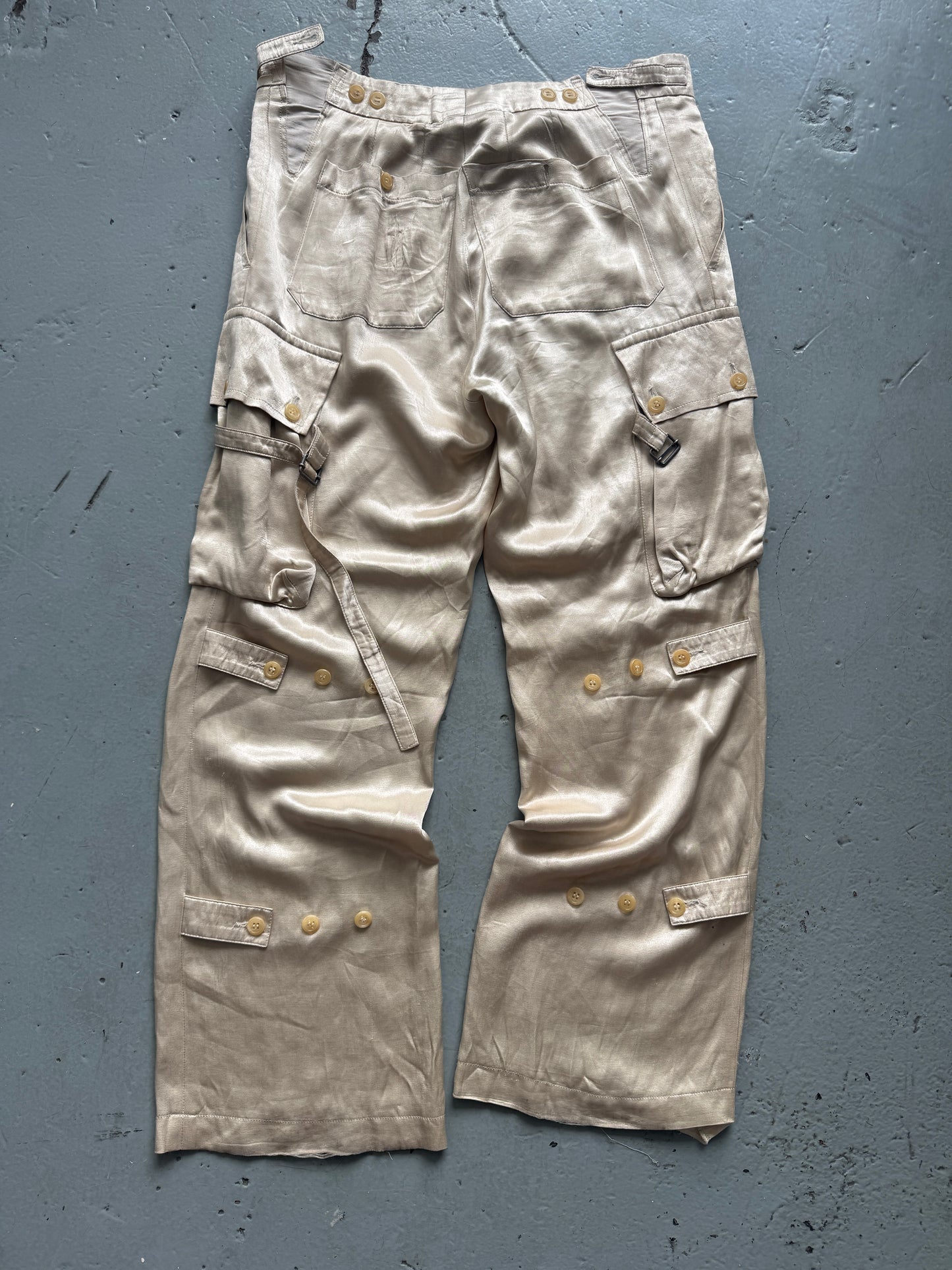 ann demeulemeester aw04 viscose cargo trouser