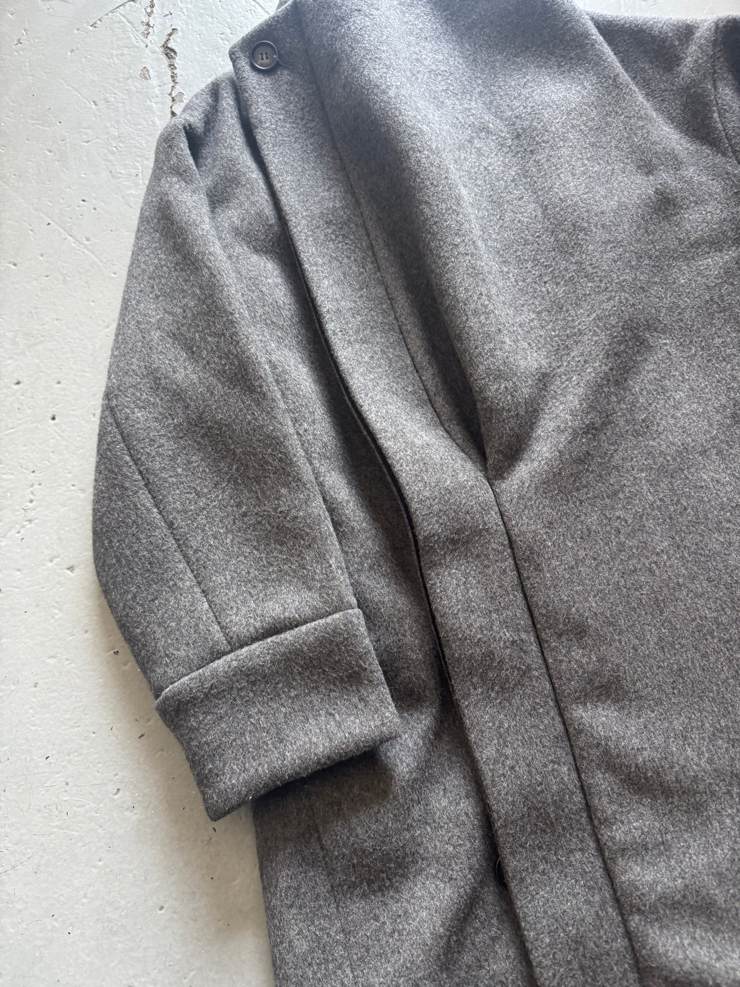 hussein chalayan cross front wool coat