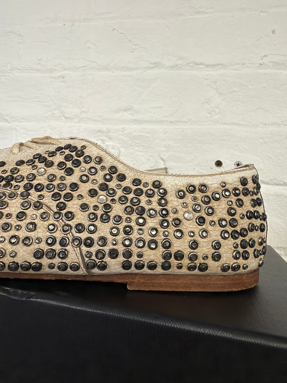 Saint Laurent Paris All Over Studded Leather Derby Shoes (44/45)