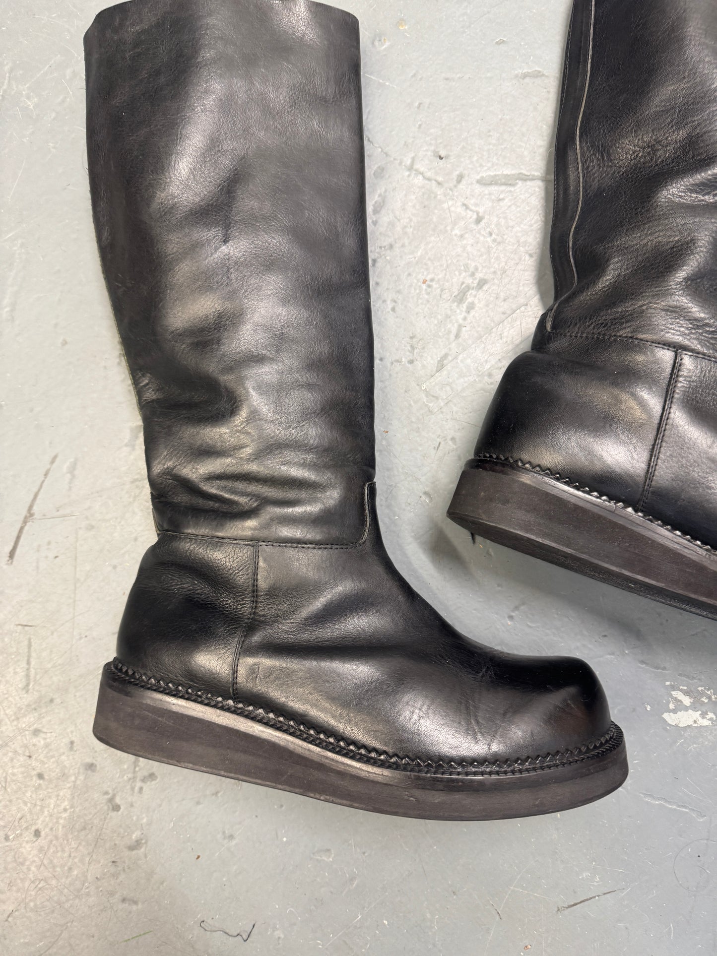 Damir Doma AW11 Double Layer Leather Womens Equestrian Slouch Boots