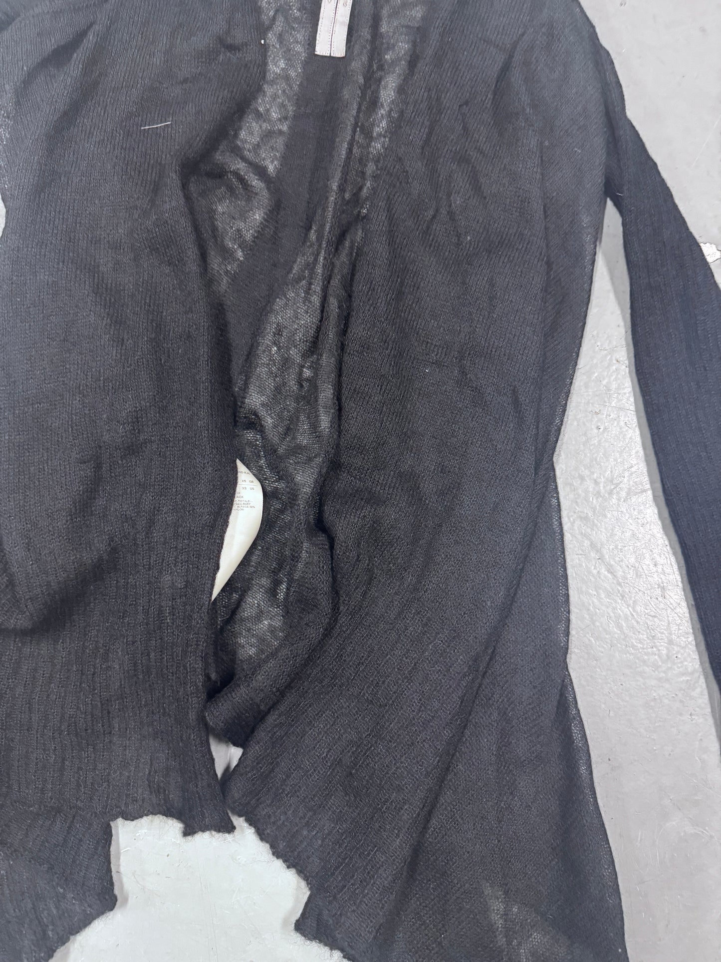 Rick Owens GLITTER Loose Weave Short Cardigan