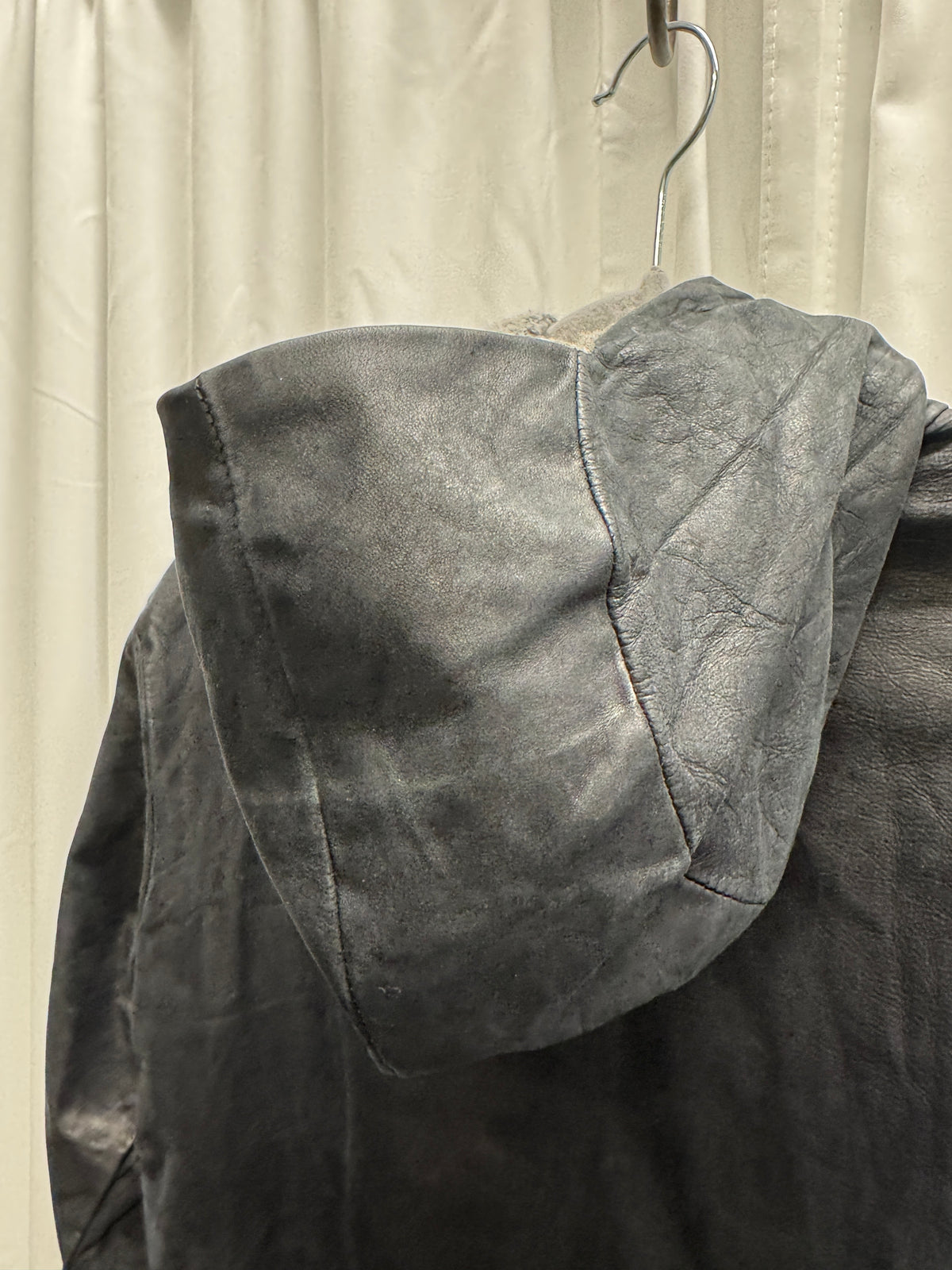 m.a+ Knit-Lined Leather Hooded Aviator Jacket