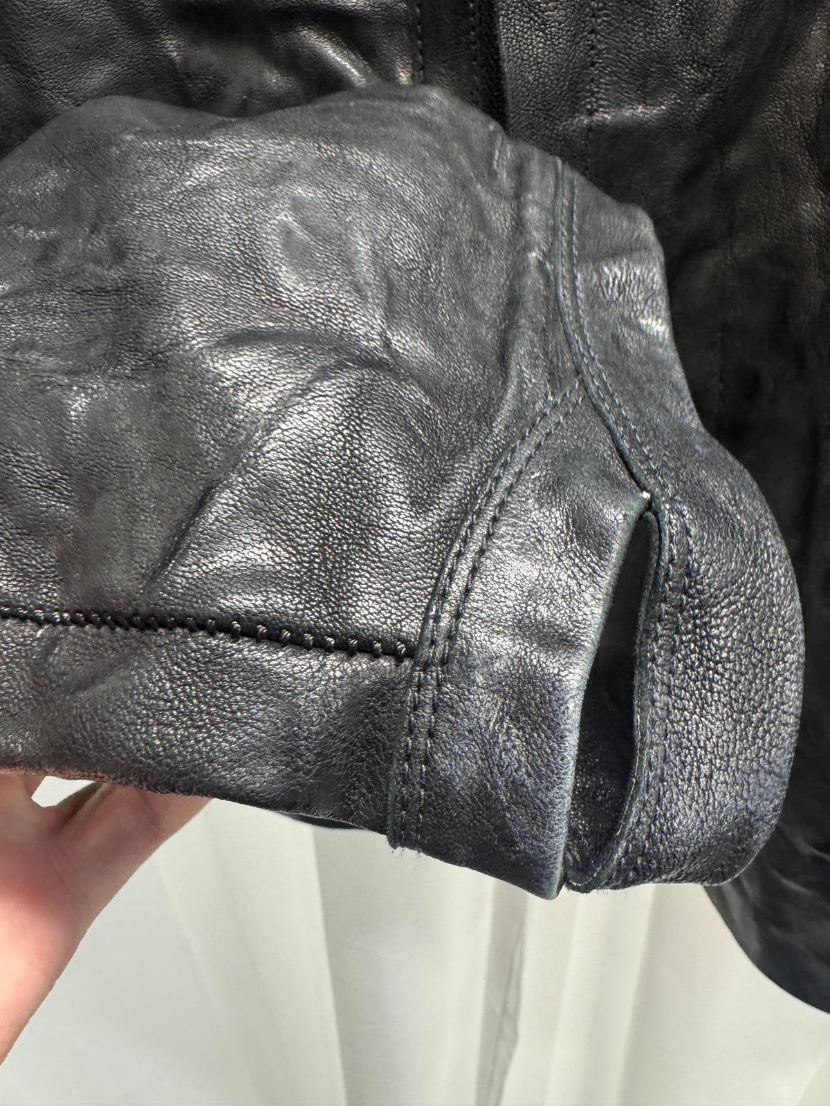 Isaac Sellam Experience Spine + Elbow Thumbholed High Neck Leather Jacket