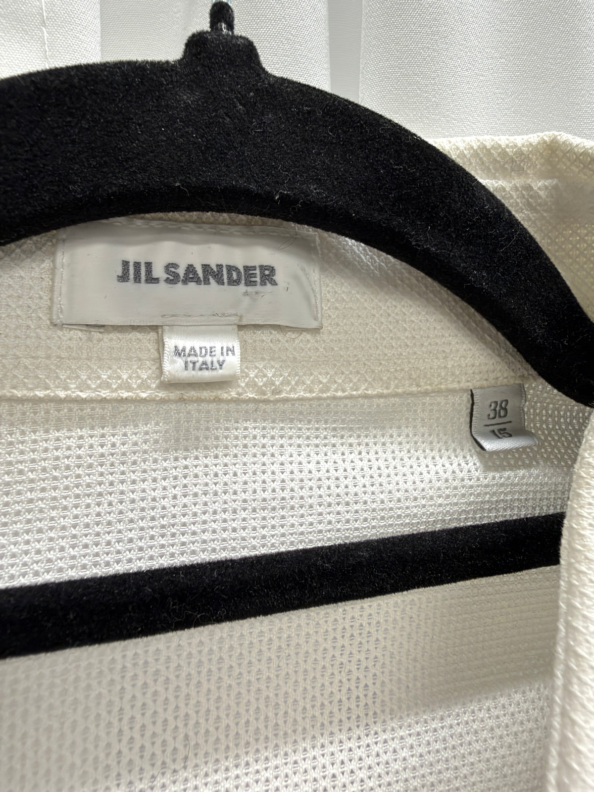 Jil Sander SS13–SS14 Cotton Mesh Shirt Jacket with Black Contrast Panels (S)