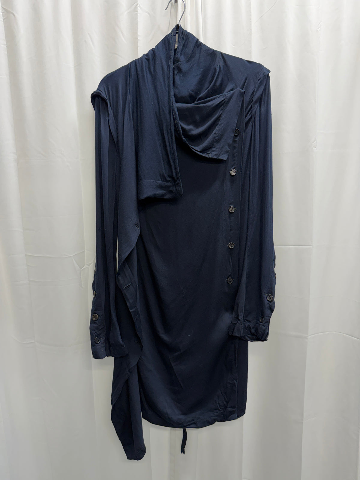 Ann Demeulemeester c. 2000 Double Layer Fencing Buttoned Lightweight Jacket