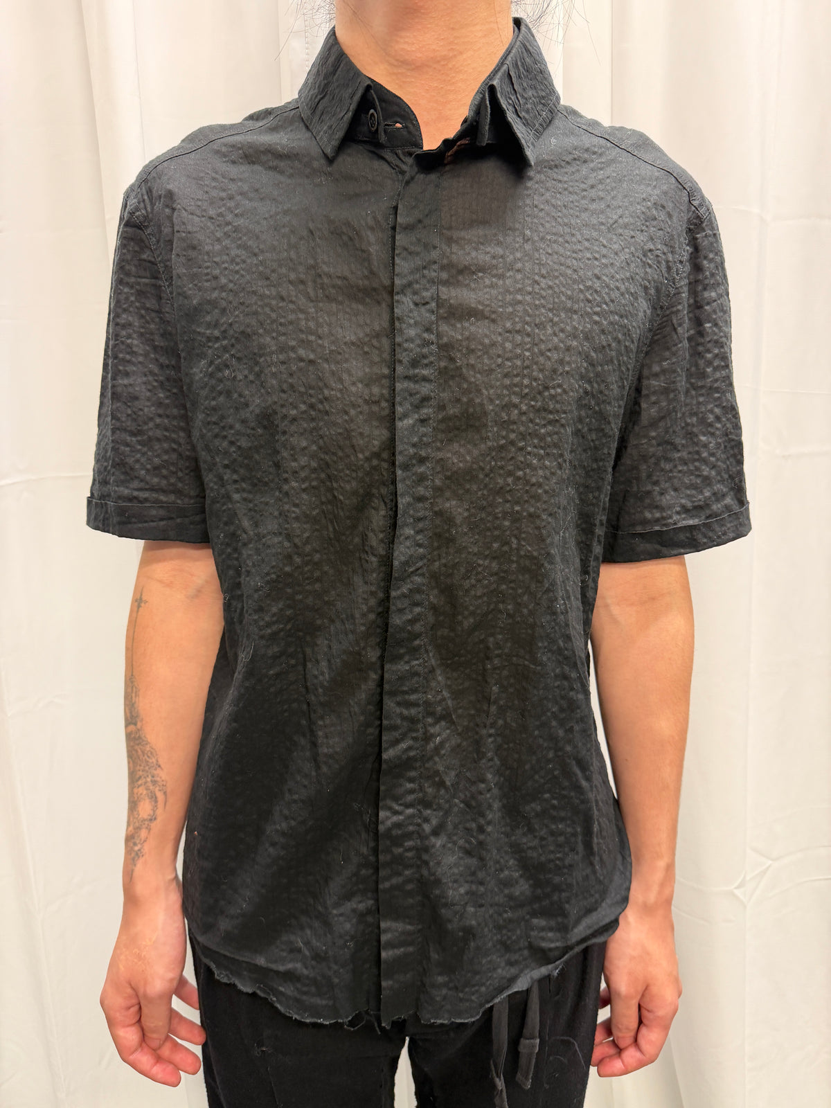 DEEPTI Layered Detachable Collar Raw Shirt