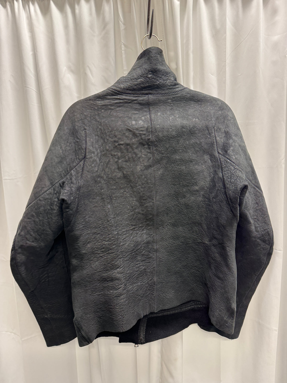 Isaac Sellam Black Textured Leather Jacket