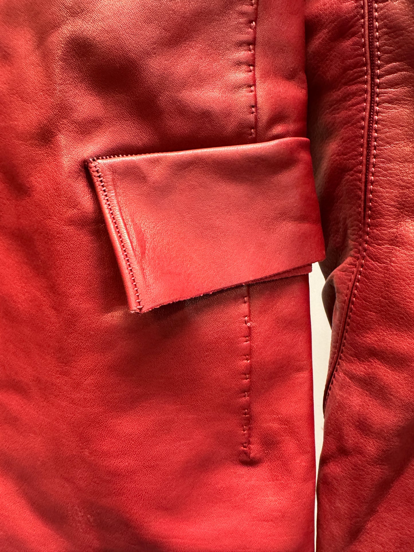 YOHAN SERFATY — In-Carnation AW09 Red Calfskin Clasped Blazer