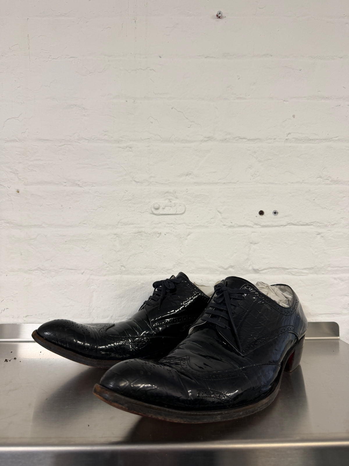 Hiromu Takahara Crocodile-Effect Derby Shoes