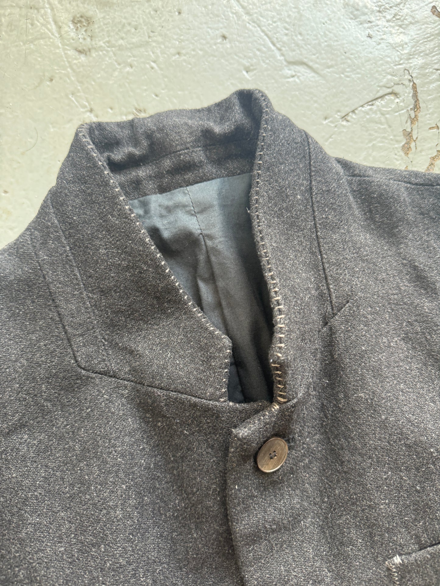 nicolo ceschi berrini scar stitch blazer mid length