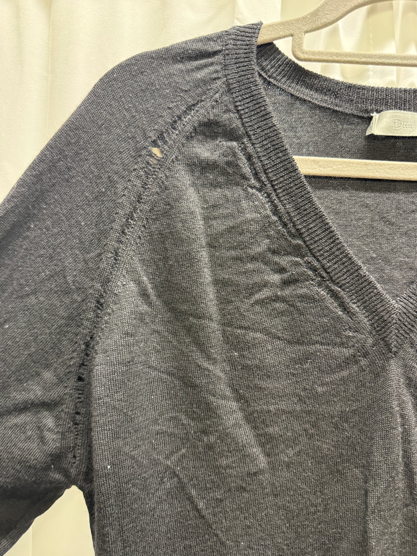 dior homme 2010 kris van assche distressed knit sweater