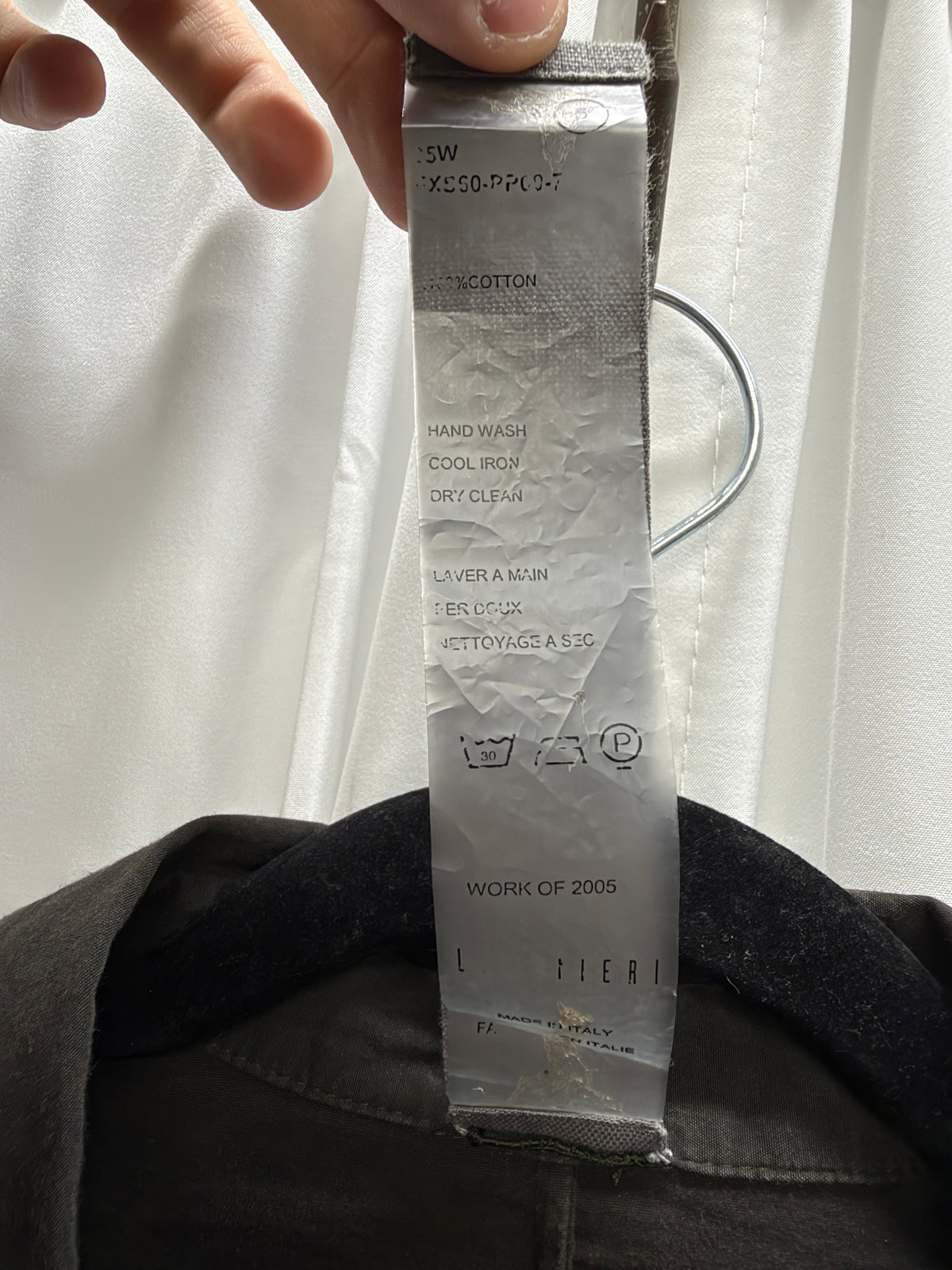 LM Altieri (Carpe Diem) 2005 Olive Cotton Fold-Placket Shirt (L)
