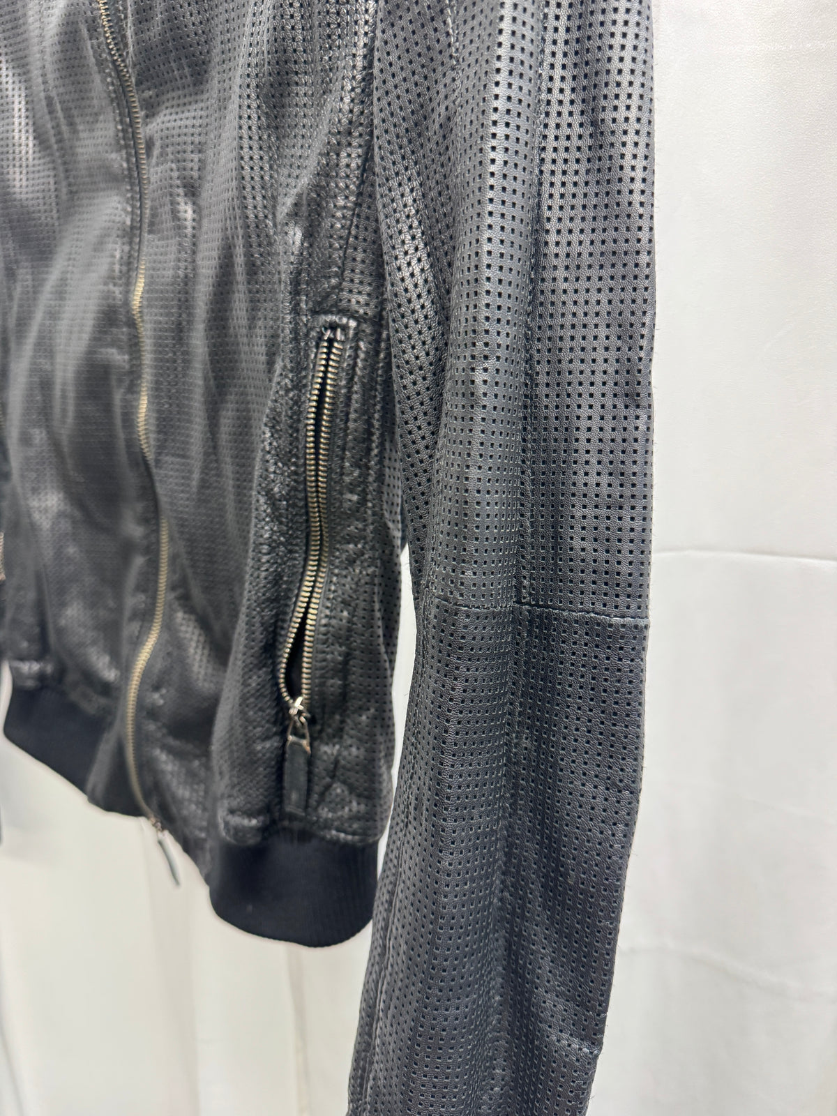 Emporio Armani SS09 Laser Perforated Lambskin Bomber Jacket