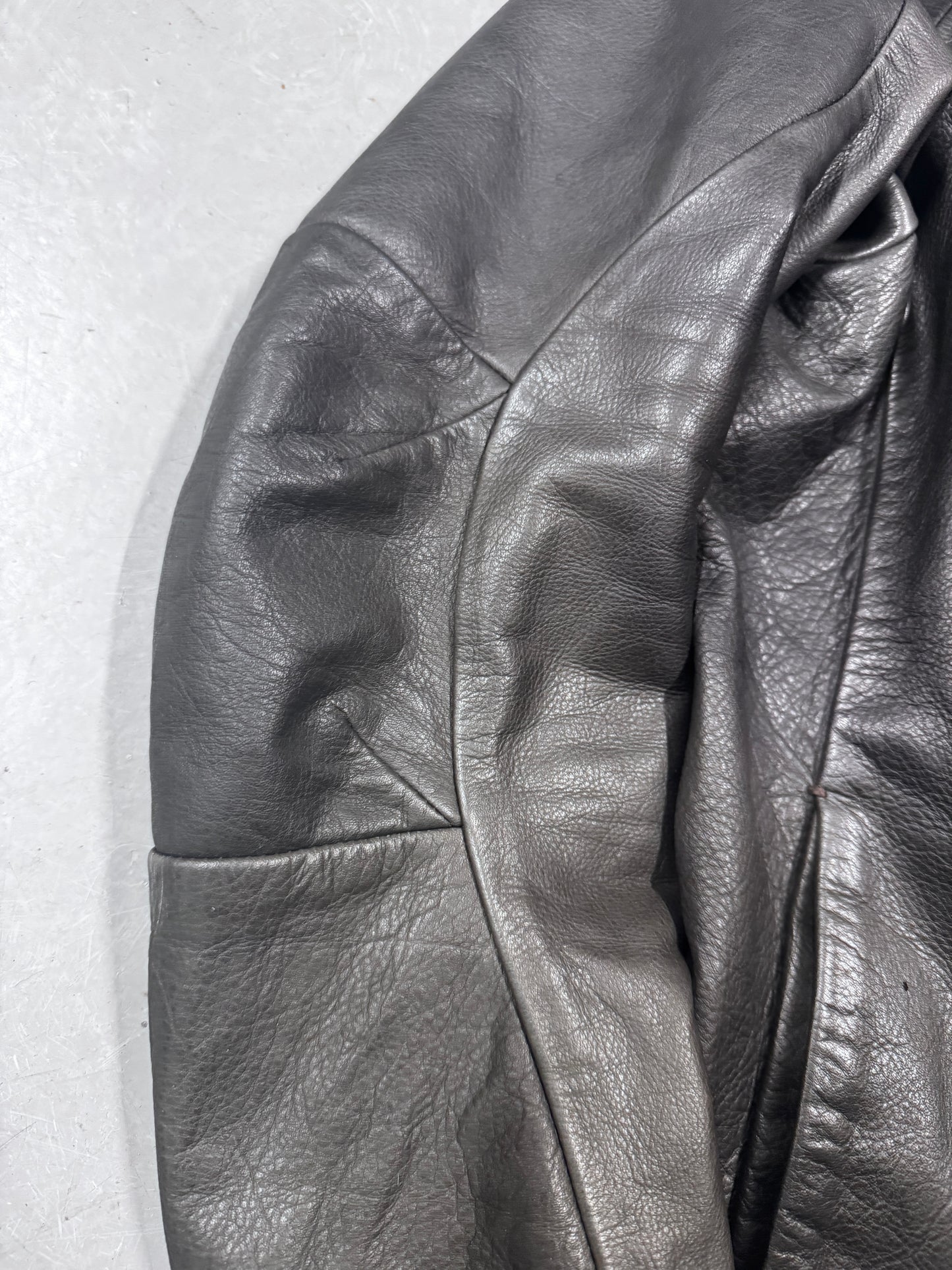 Devoa Layered Textile Anatomical Leather Jacket