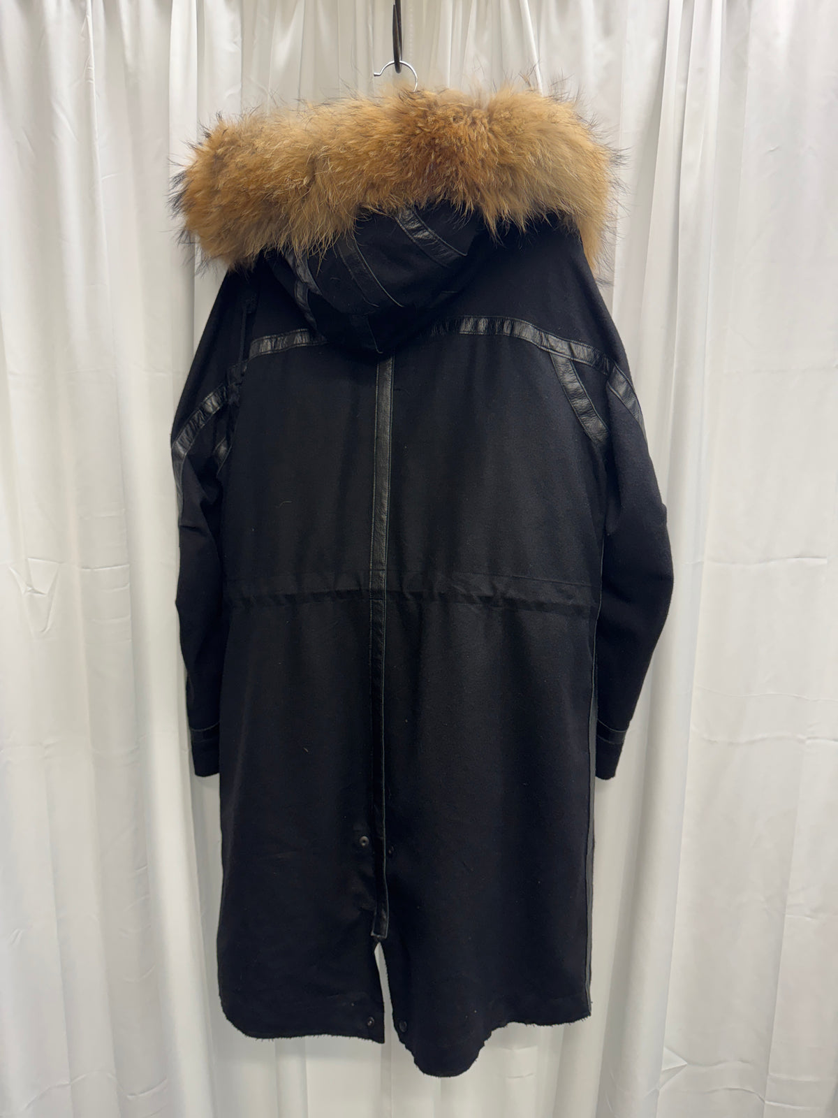 John Undercover × Pendleton AW15 - Raccoon Fur Hooded Leather Trim Wool Parka