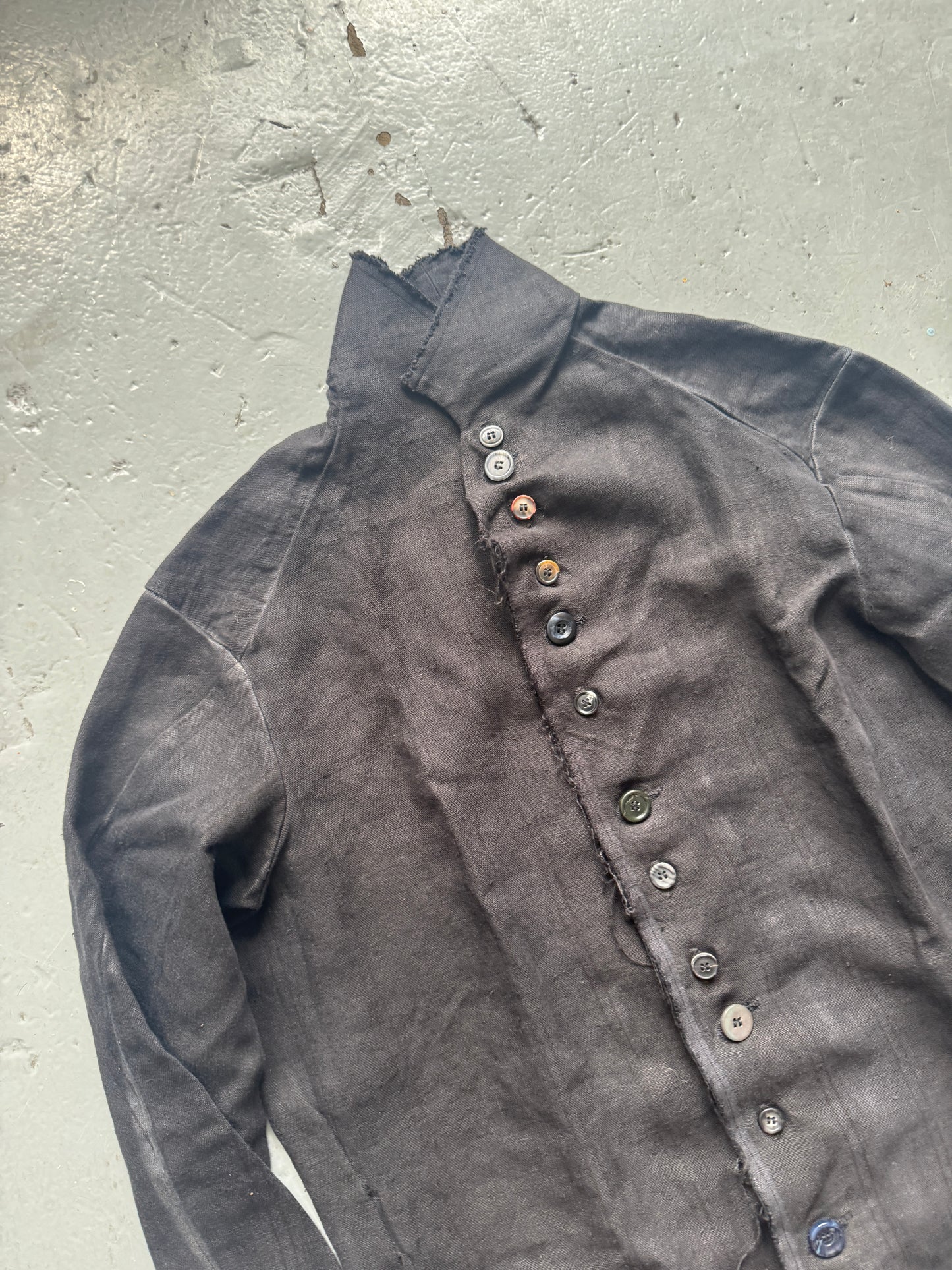 zam barrett multi button heavy linen jacket