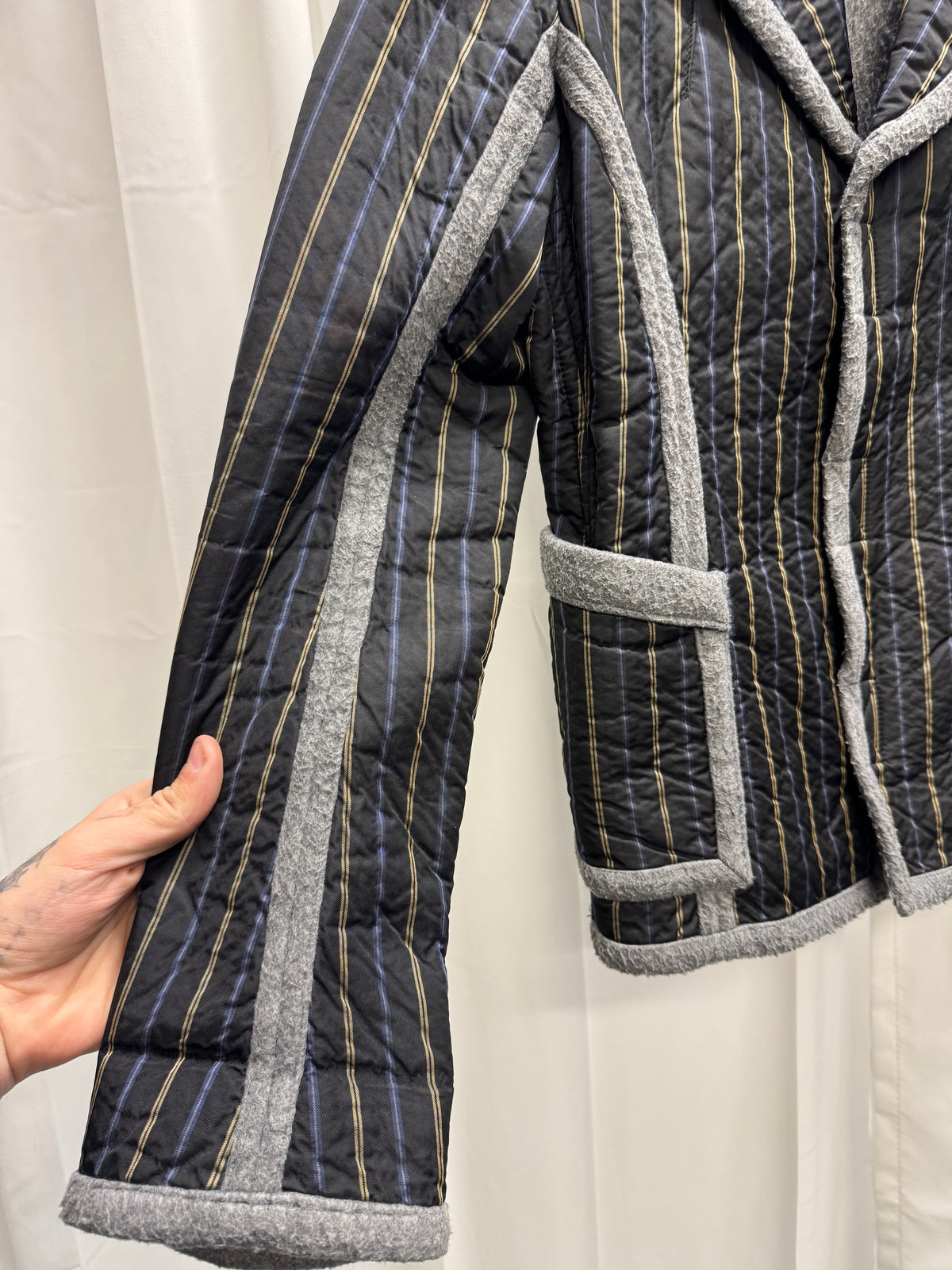 20471120 Early 2000s Sculptural Quilted Wool-Trim Jacket