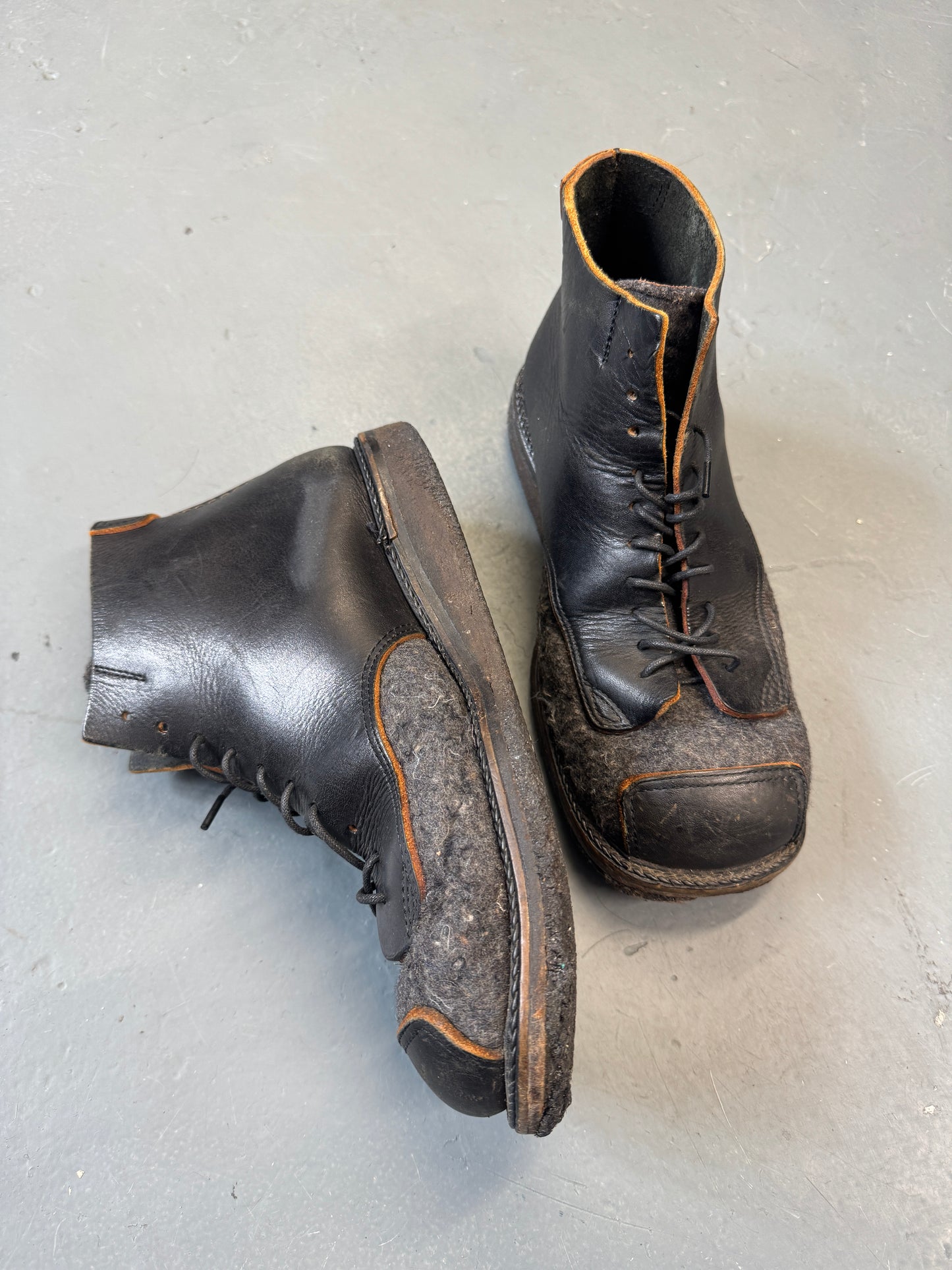 mihara yasuhiro felt and leather boot