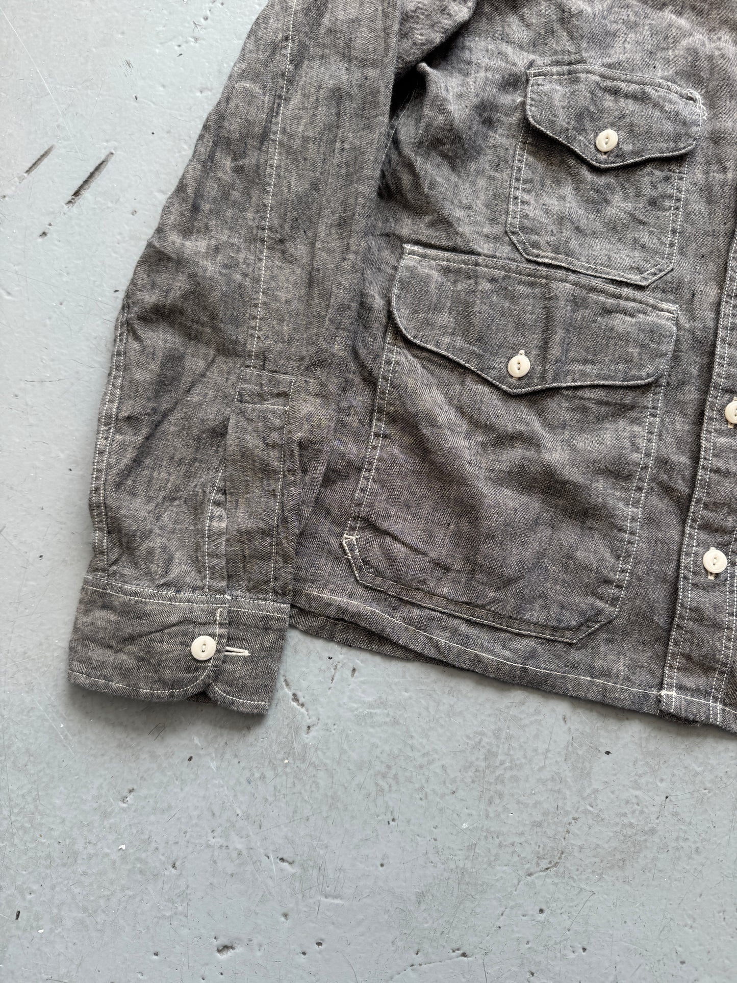 all saints spitalfield wire collar multi pocket shirt