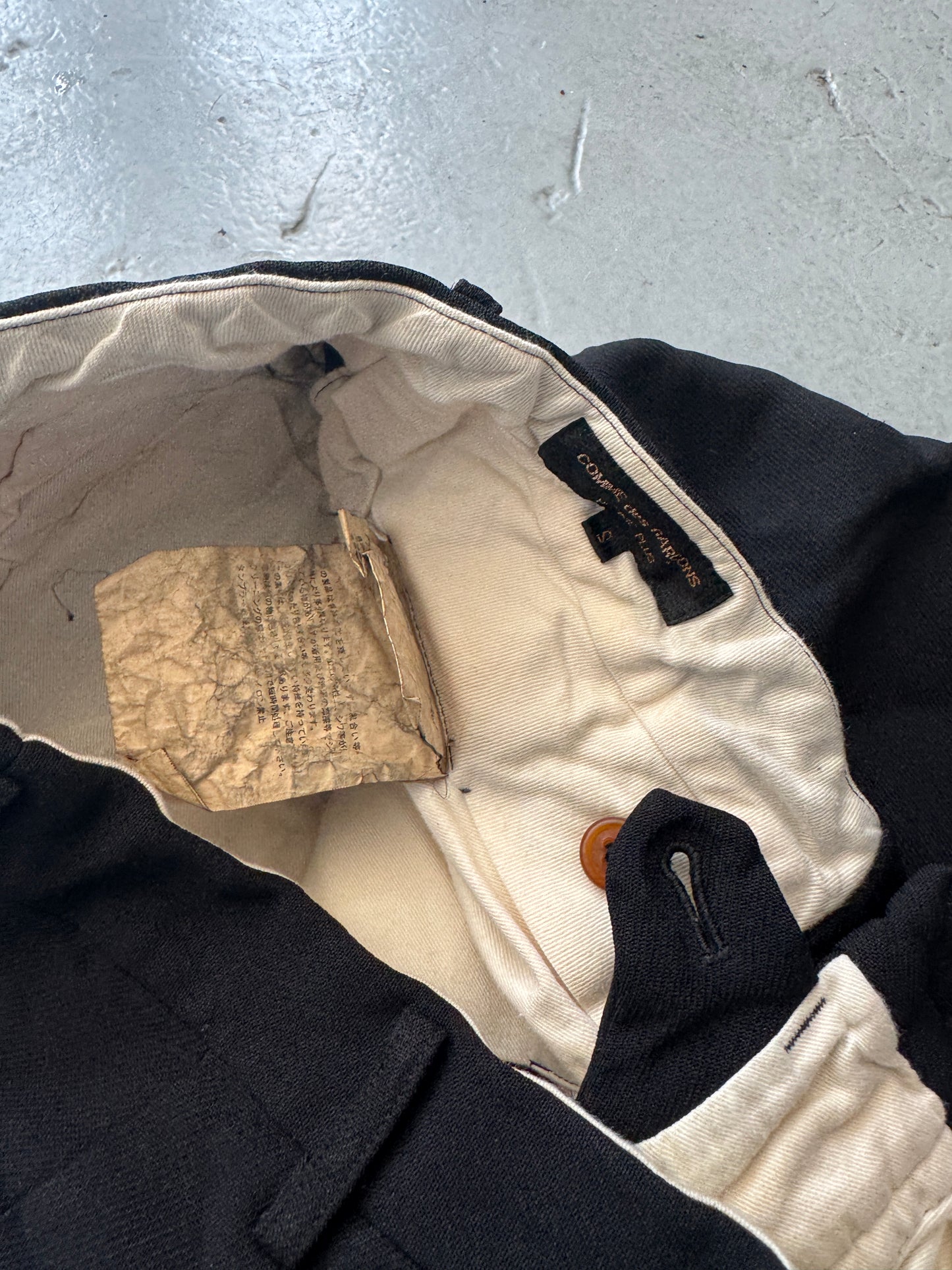 comme des garçons homme plus boiled poly wide shorts