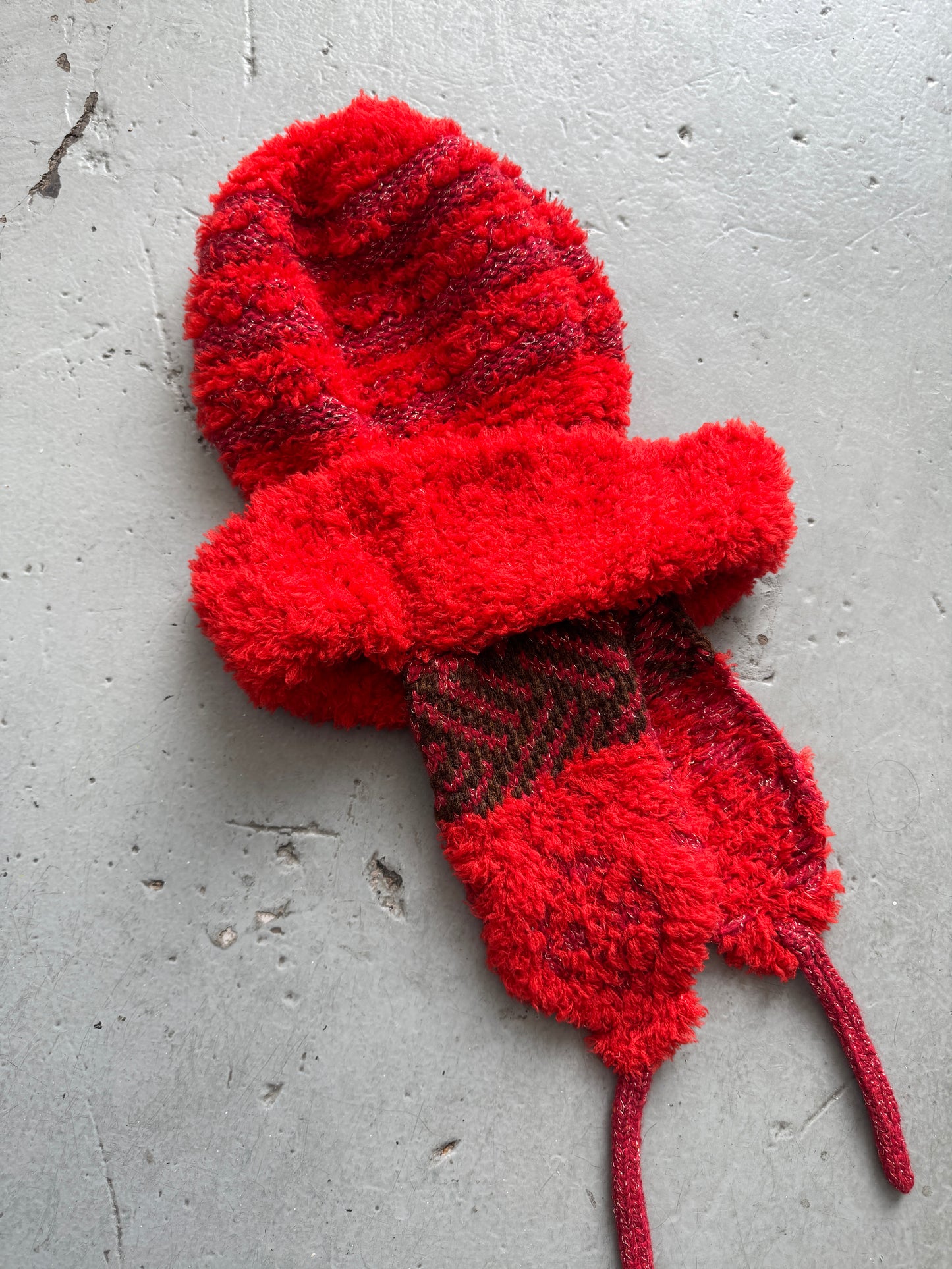 nozomi ishiguro oversized wool ear flap beanie hat