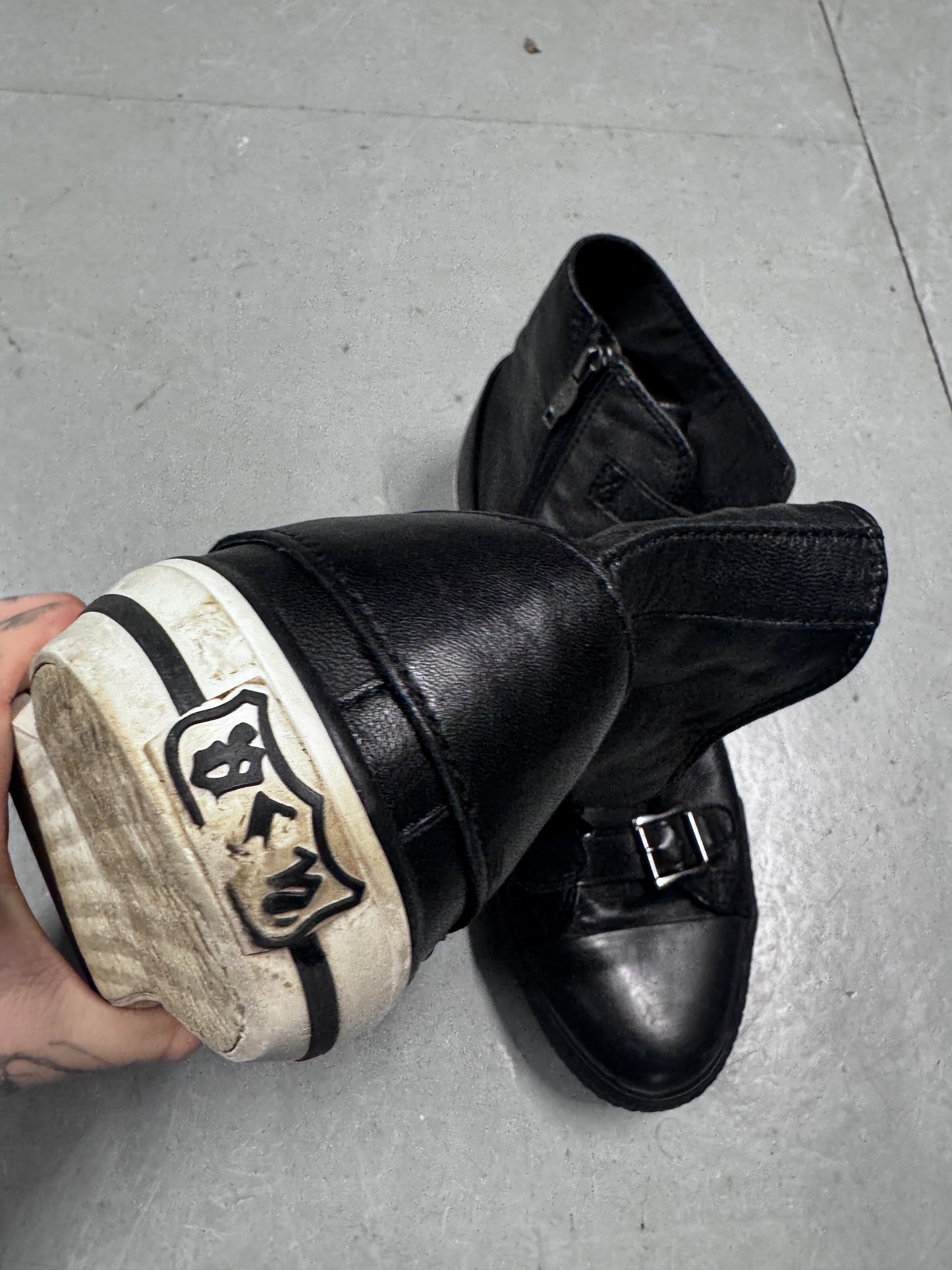 ASH Buckle Leather Converse Sneaker UK10