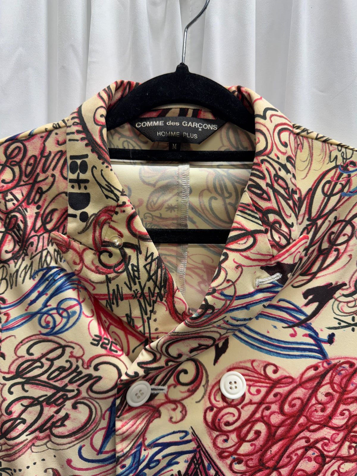 Comme Des Garcons Homme Plus AW15 Runway Born To Die Tattoo Stretch Blazer