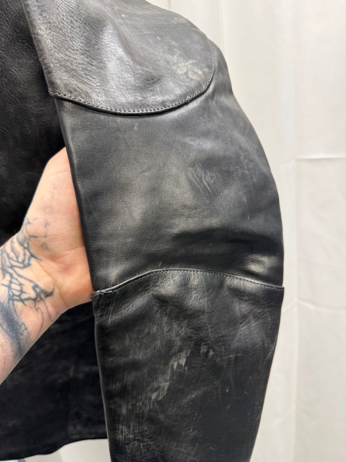 DEVOA AW08 Anatomical Textured Cow Leather Jacket
