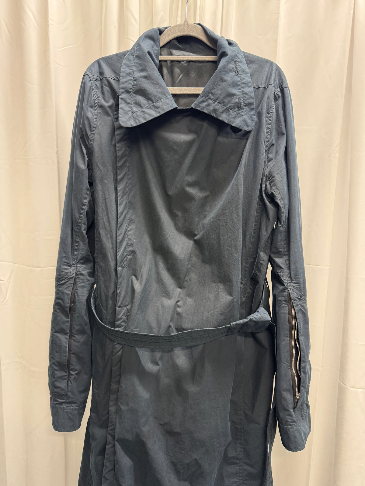 Rick Owens AW09 Crust Belted Cross-Front Sleeve Zip Coat