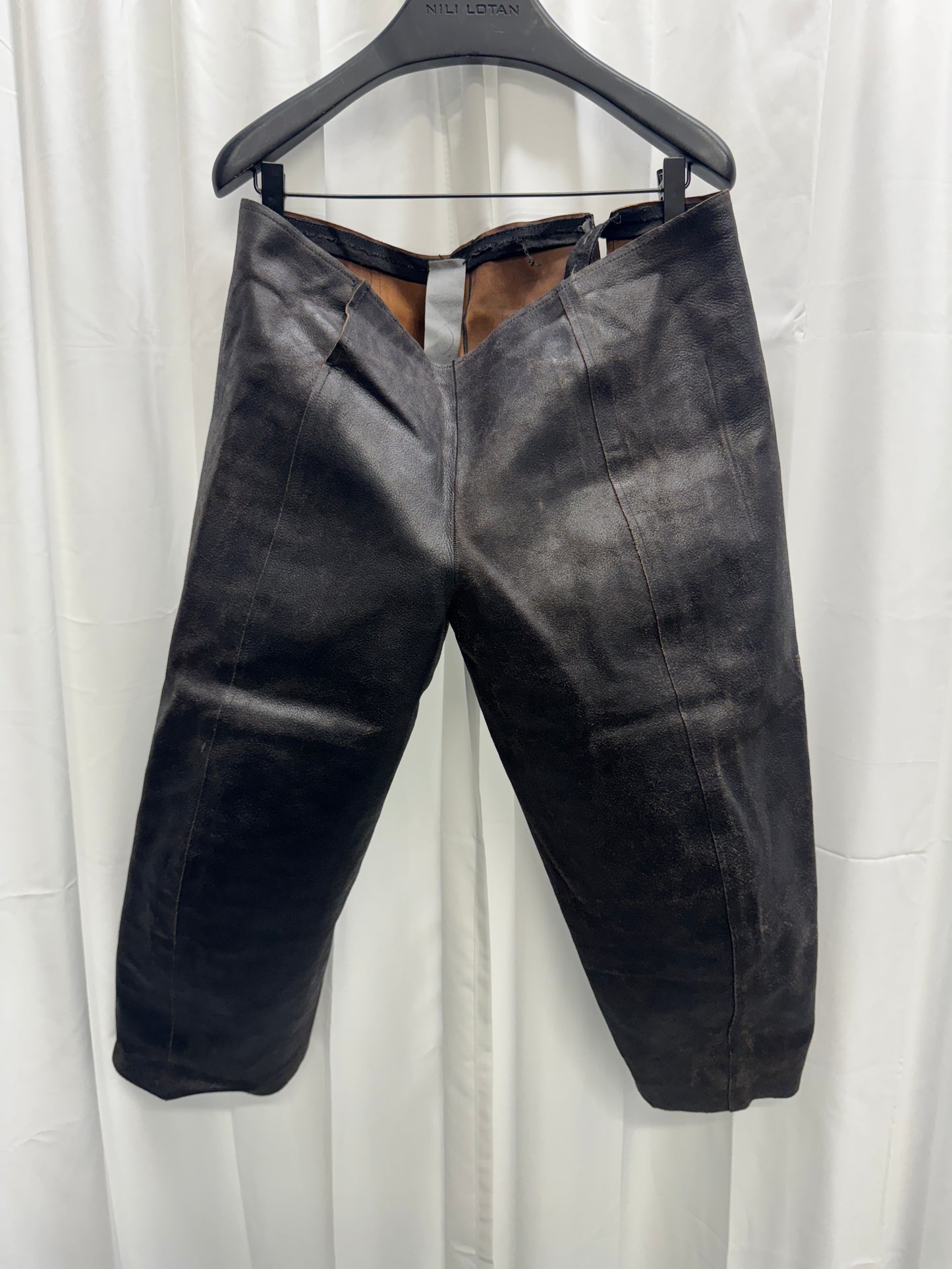 Carpe Diem - Thick Leather Curved Crop Trouser