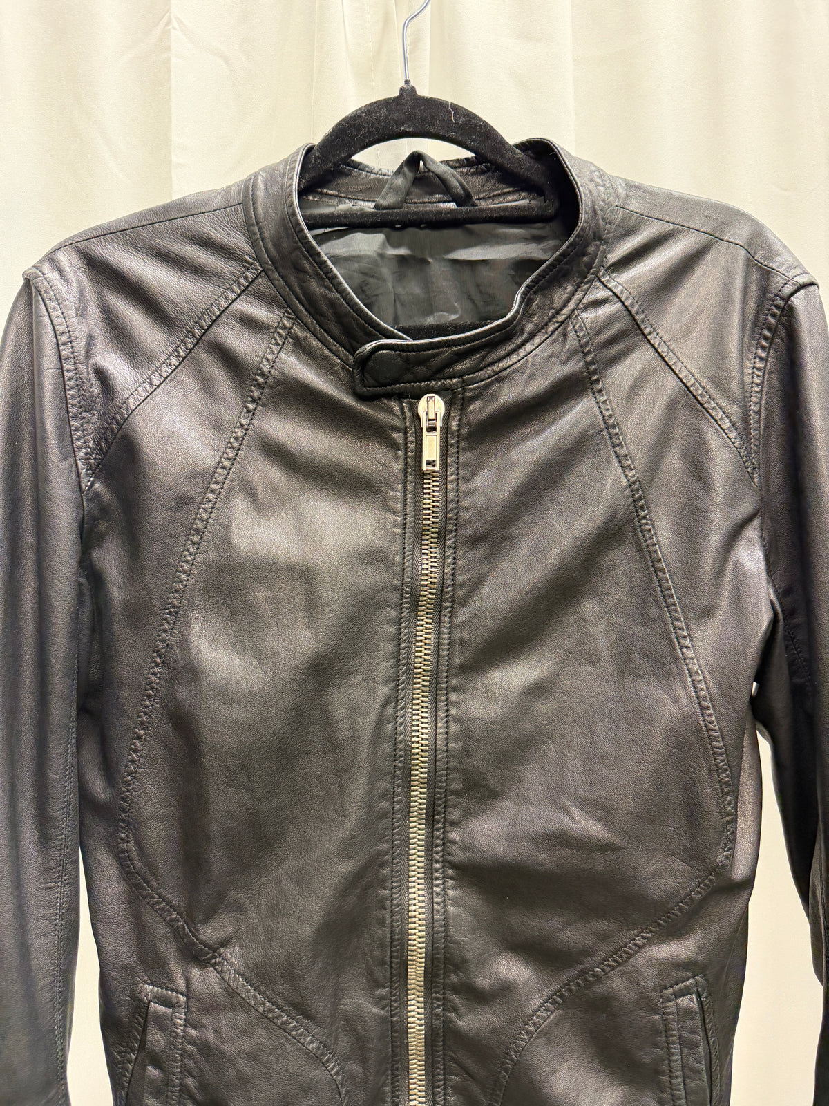 Rick Owens c.2010 Panelled Leather Zip Jacket (XS)