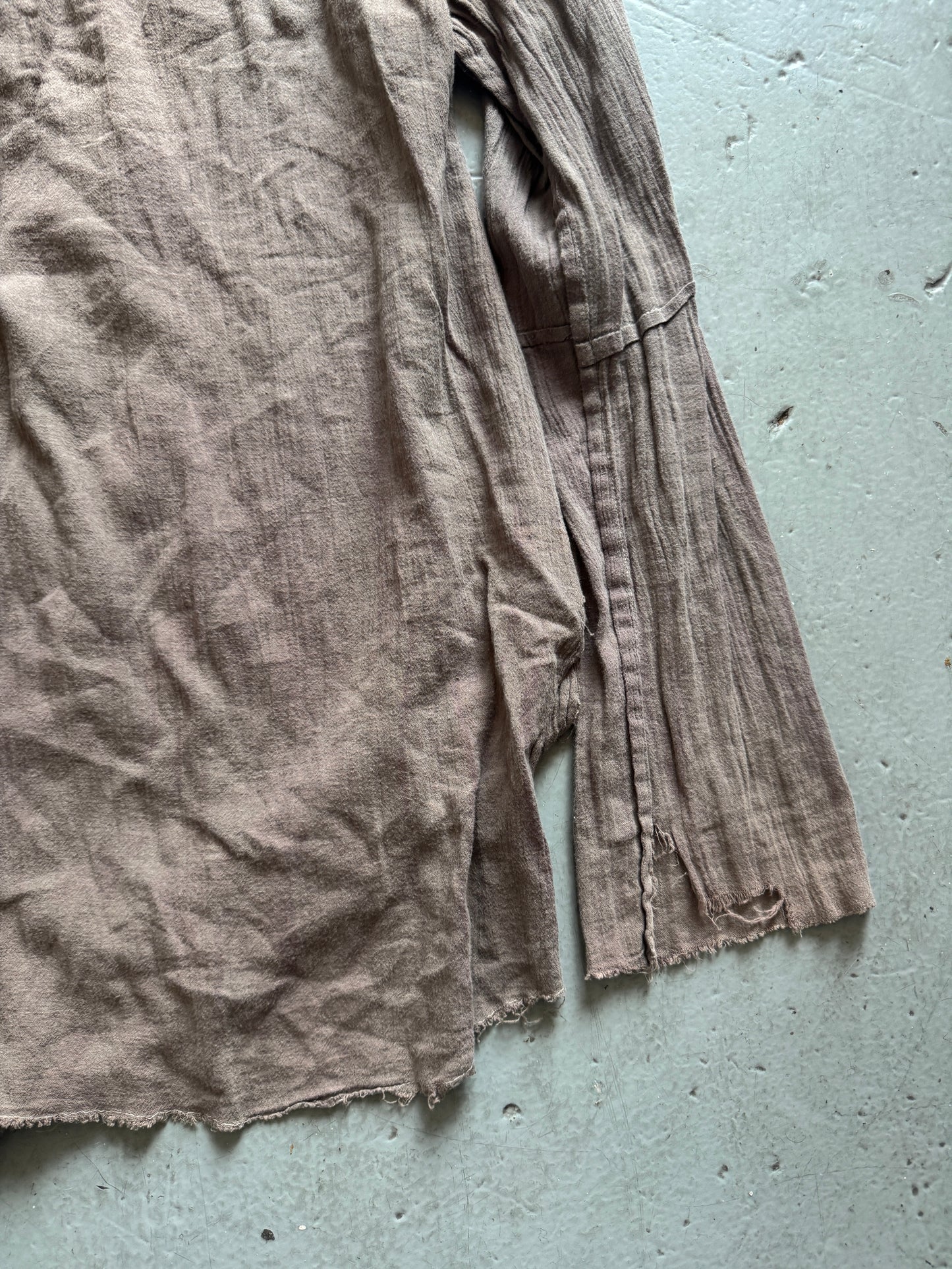 olubiyi thomas eggplant overdye linen longsleeve sample