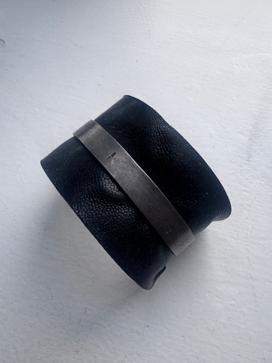 m.a+ leather & metal cuff