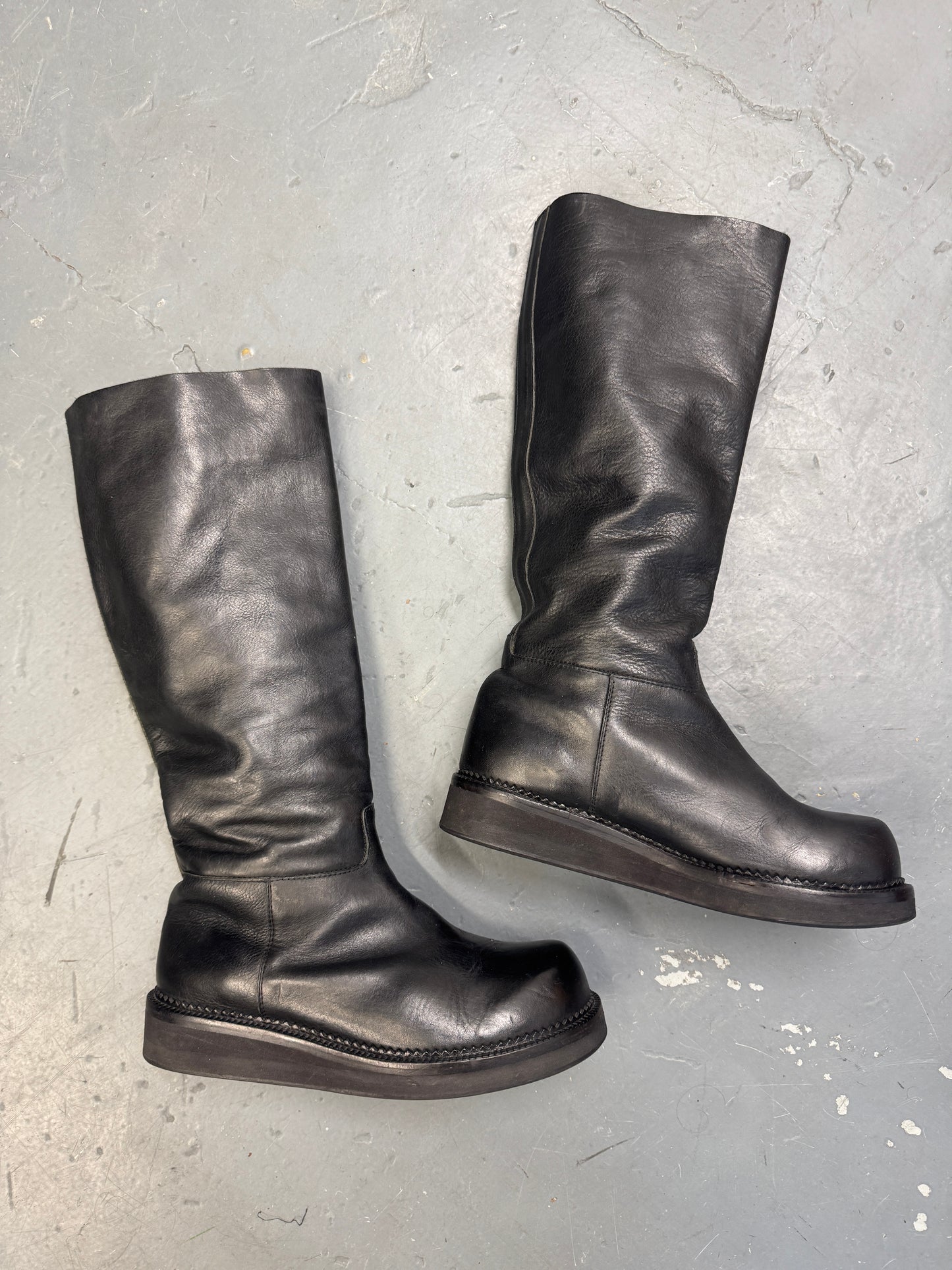 Damir Doma AW11 Double Layer Leather Womens Equestrian Slouch Boots