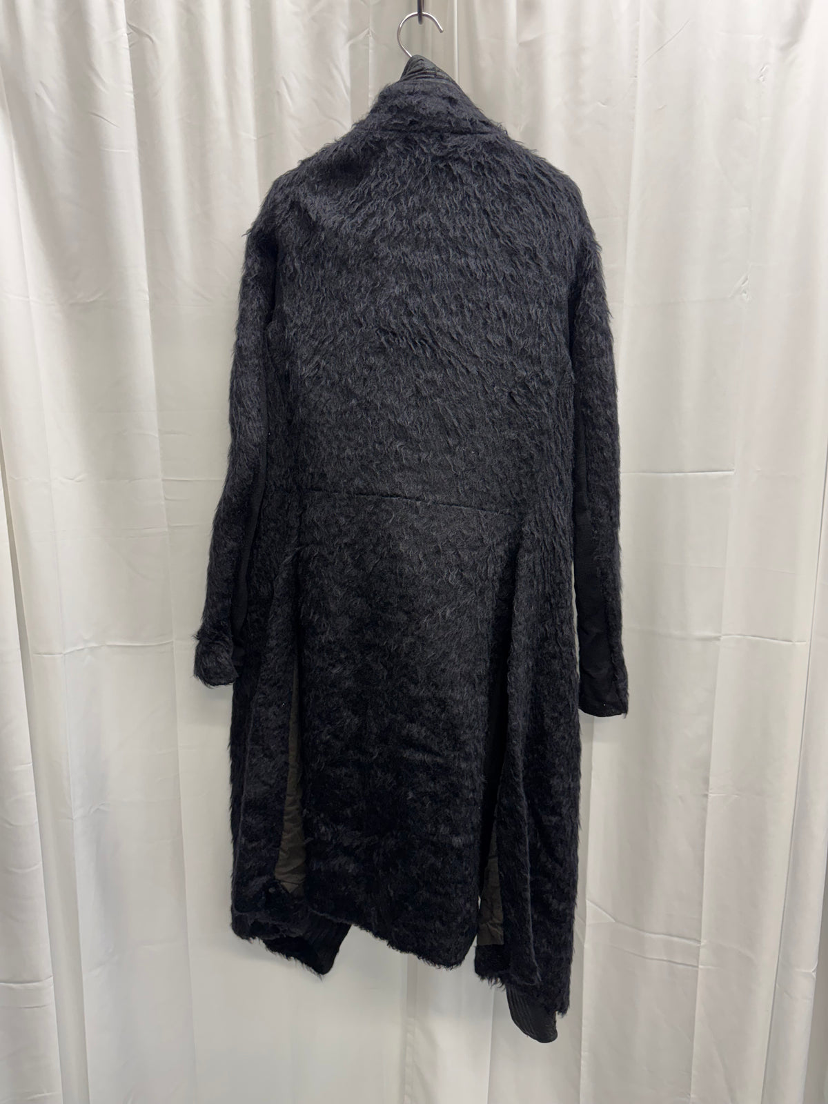 Rick Owens c.2014 Alpaca Fur & Leather Large Collar Coat